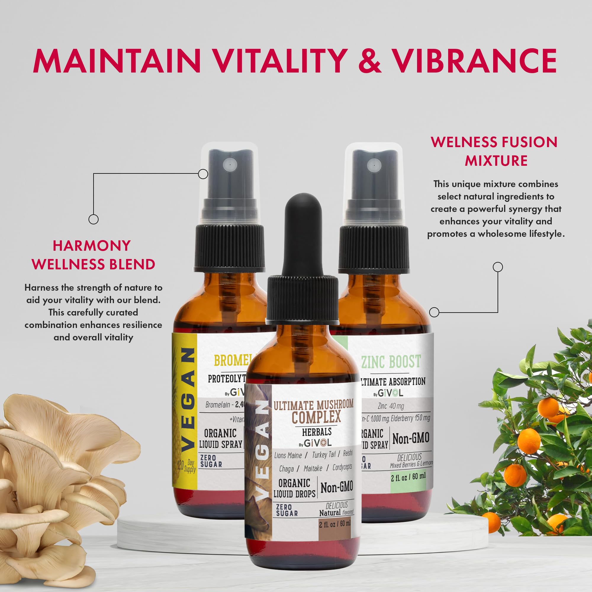 Foto 3 pulgar | Suplemento Givol Digestive Harmony Liquid Vitamin Trio 60 Ml - Venta Internacional