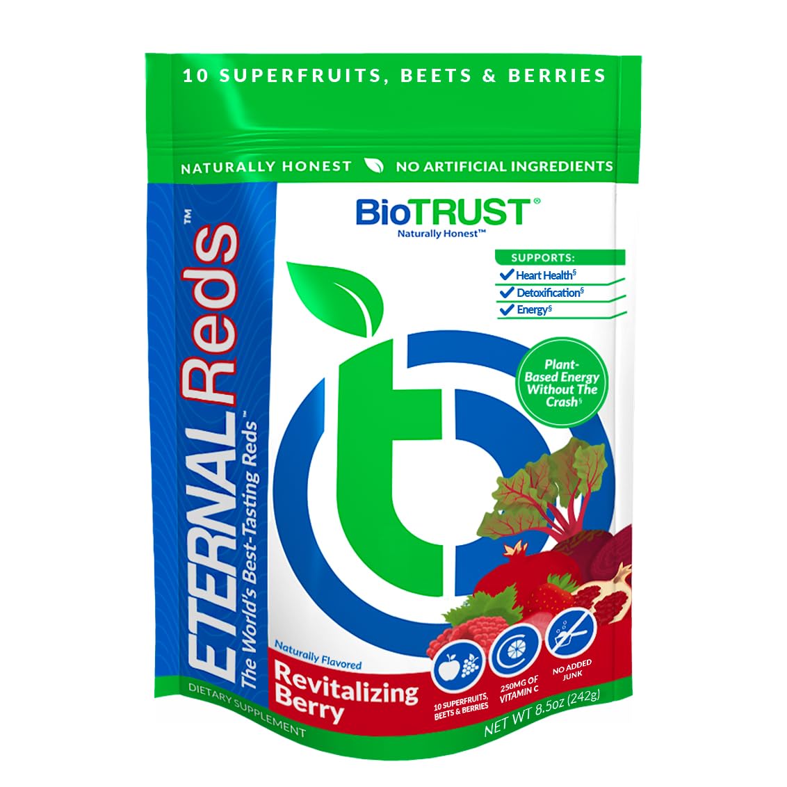 Foto 2 pulgar | Suplemento Biotrust Eternal Reds Red Superfoods Powder 30s 242 g - Venta Internacional