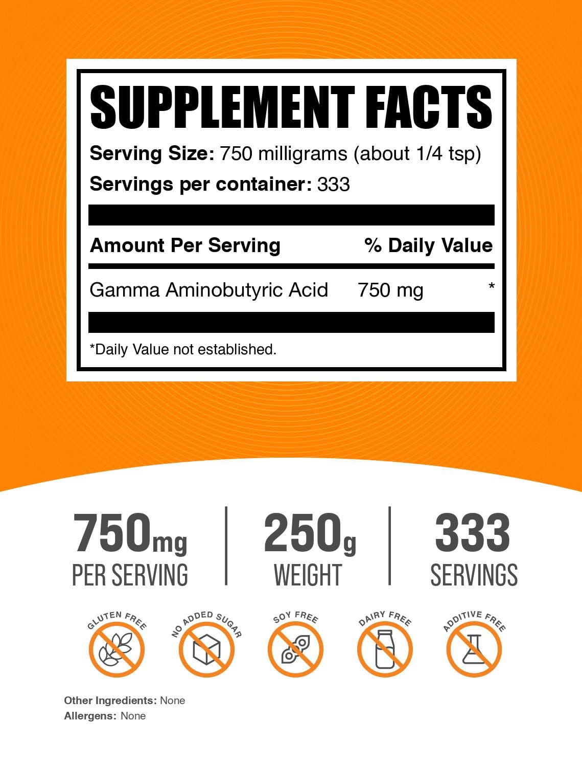 Foto 3 pulgar | Suplemento De Gaba Bulksupplements Gaba En Polvo 250 G - Venta Internacional.