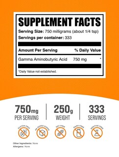 Foto 2 | Suplemento De Gaba Bulksupplements Gaba En Polvo 250 G - Venta Internacional.