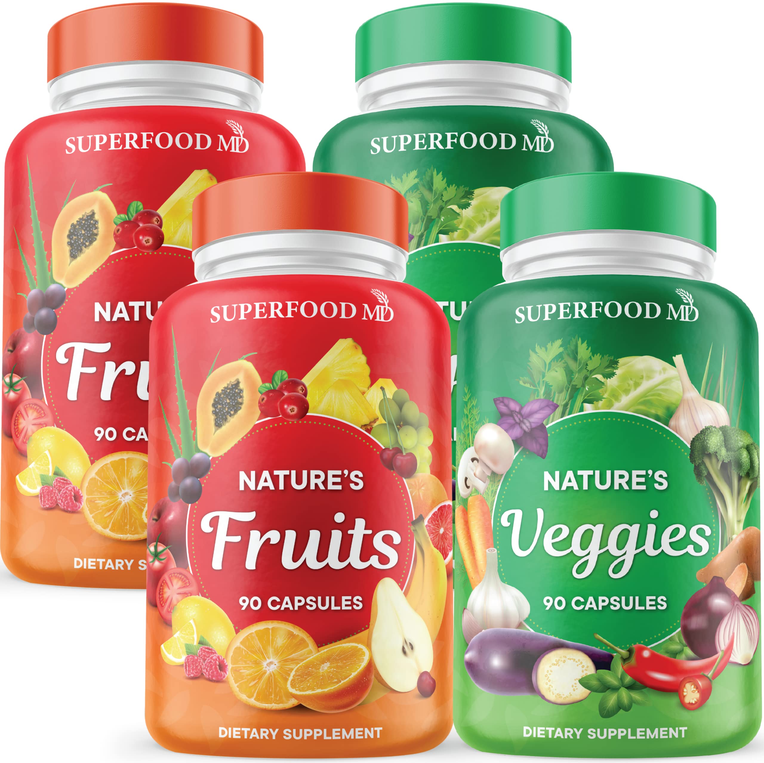 Foto 2 pulgar | Suplemento Superfood Md Superfood 180 Frutas, 180 Cápsulas Vegetarianas - Venta Internacional.