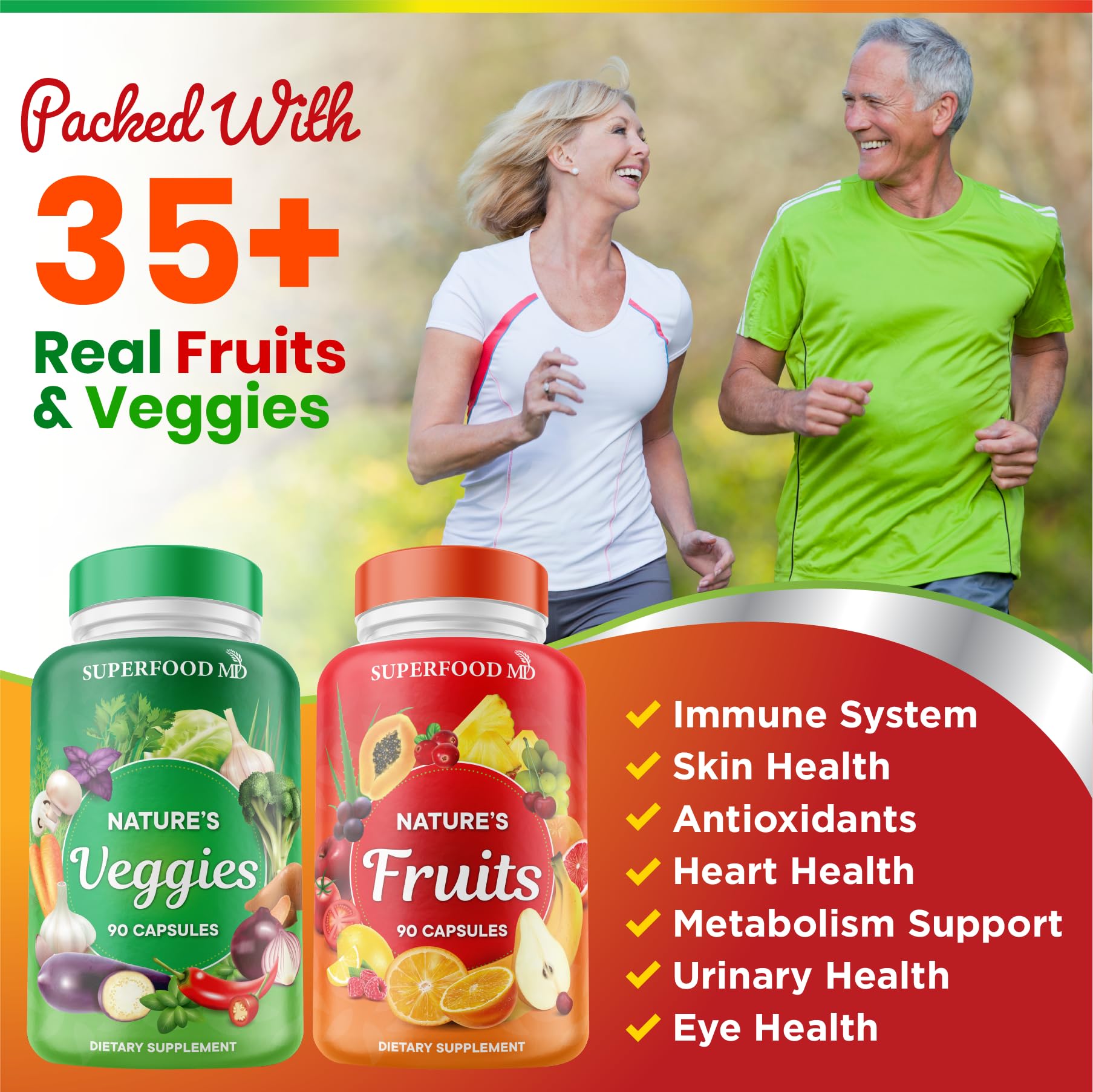 Foto 3 pulgar | Suplemento Superfood Md Superfood 180 Frutas, 180 Cápsulas Vegetarianas - Venta Internacional.