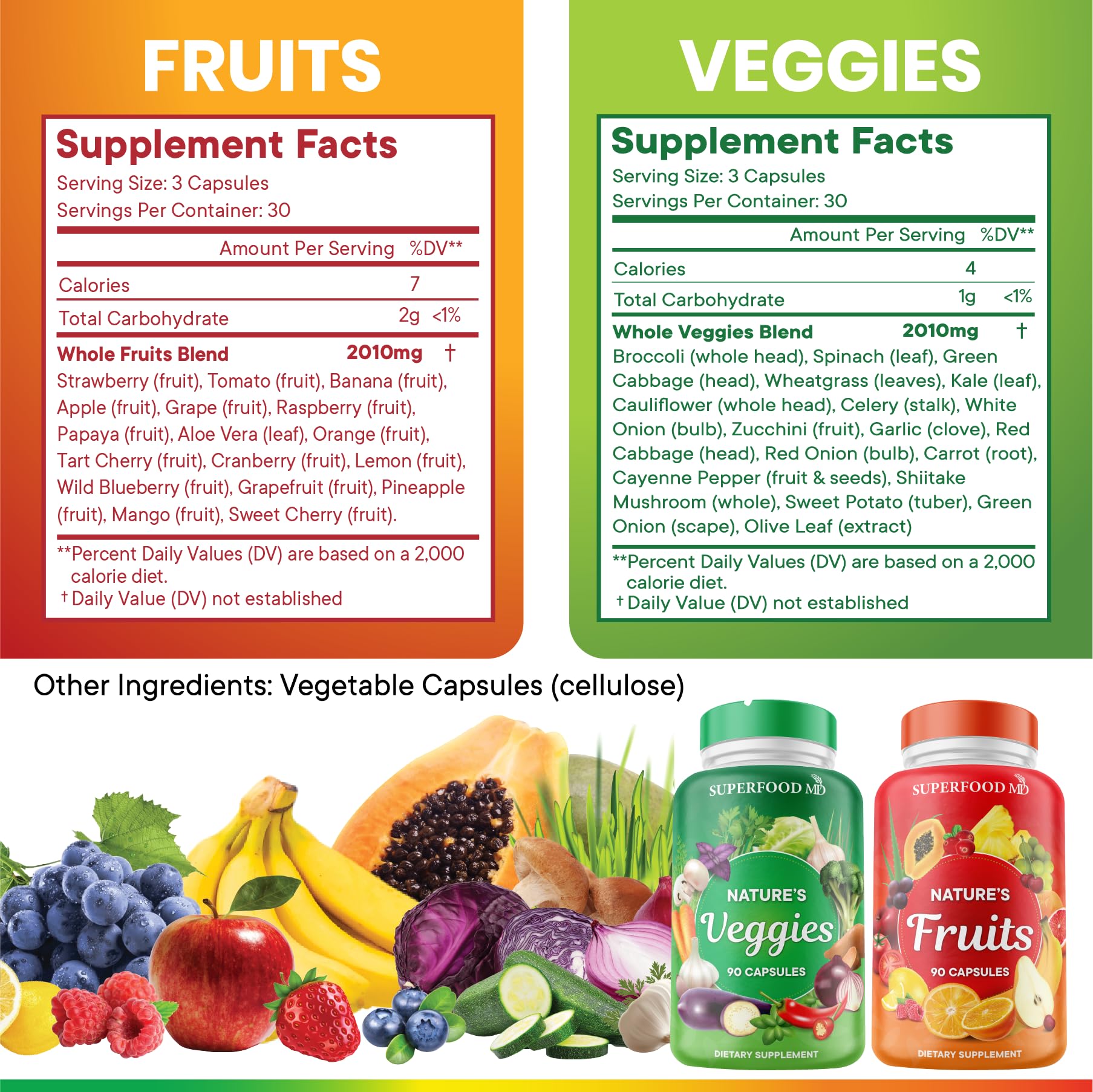 Foto 4 pulgar | Suplemento Superfood Md Superfood 180 Frutas, 180 Cápsulas Vegetarianas - Venta Internacional.