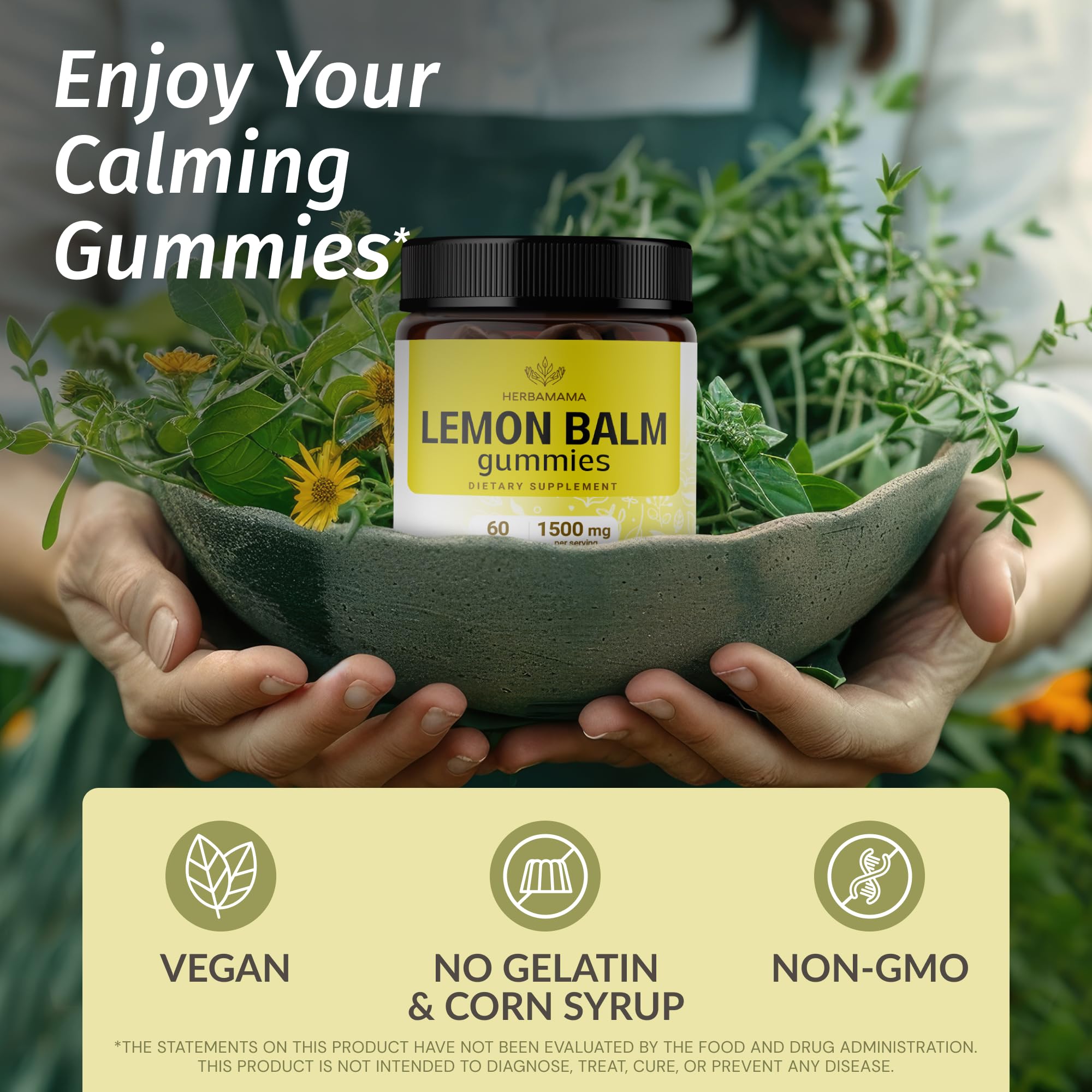 Foto 3 pulgar | Gomitas Herbamama Bálsamo de Limón 1500 Mg Vegano 60 Unidades - Venta Internacional