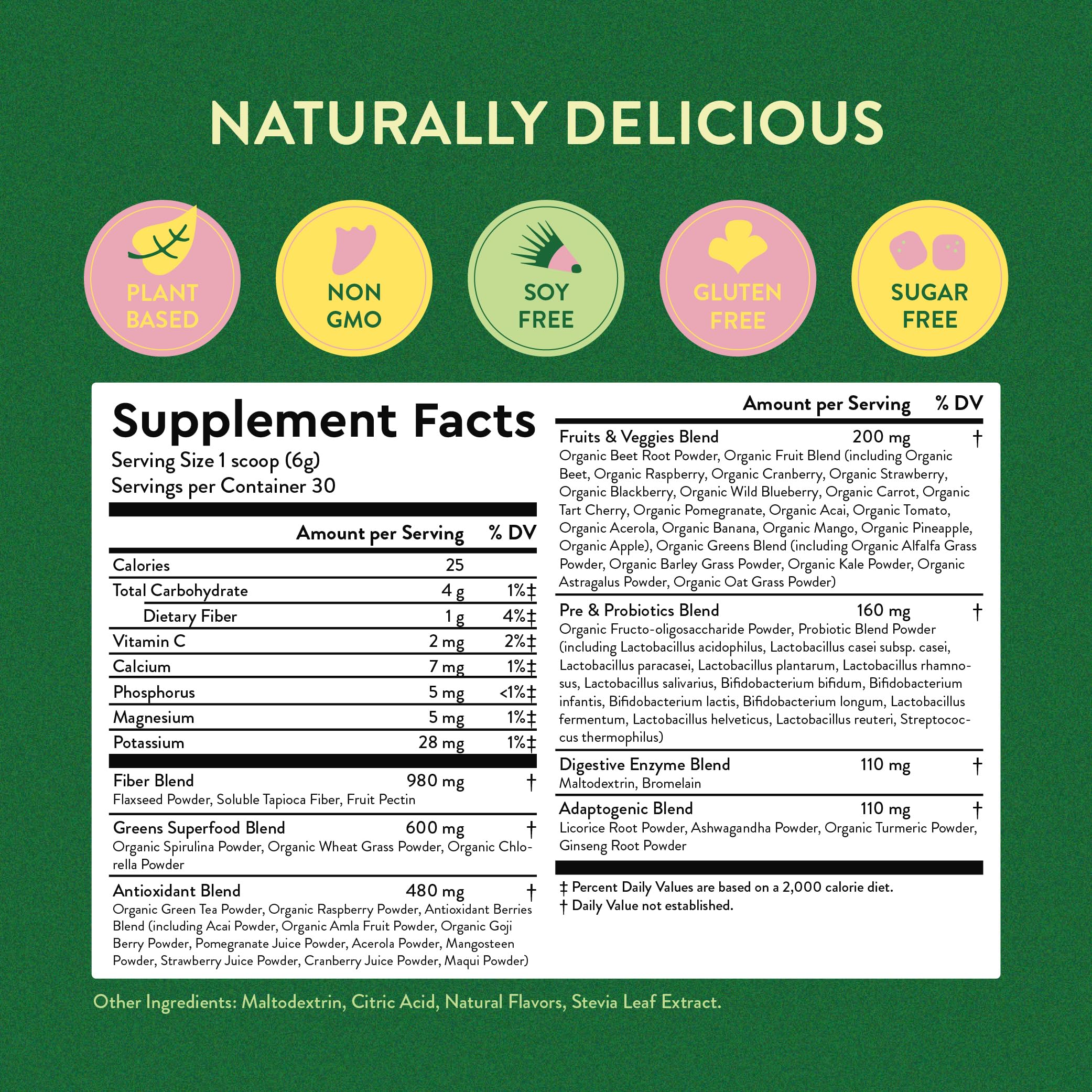 Foto 5 pulgar | Mezclas Nutritivas Super Greens Powder 360 con Probióticos - Venta Internacional