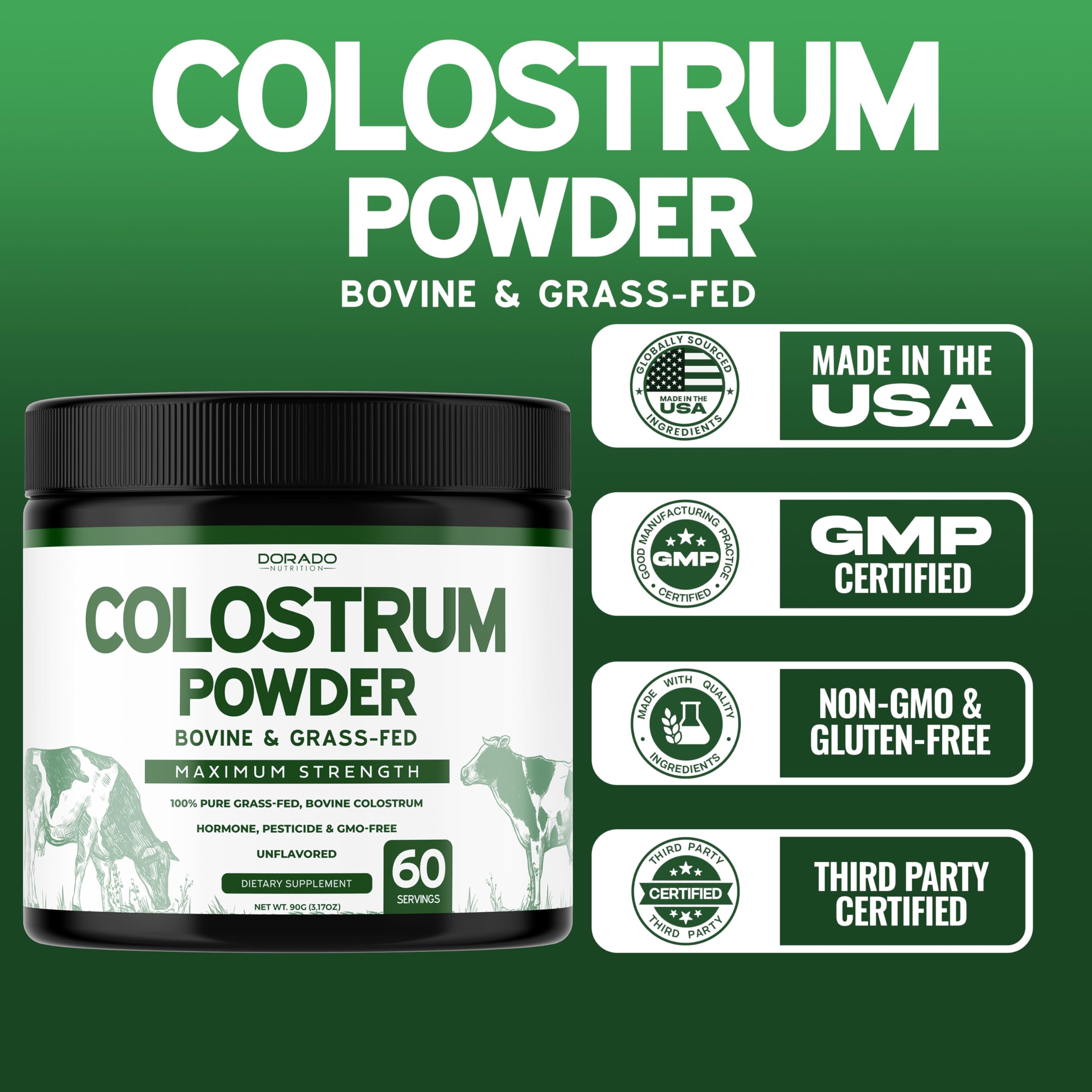 Foto 6 pulgar | Suplemento En Polvo Dorado Nutrition Colostrum 90g - Venta Internacional.