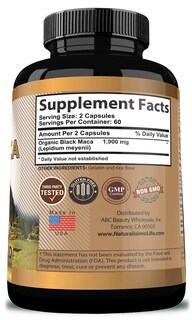 Foto 3 | Suplemento Naturalisimolife Maca Negra Orgánica 1900 Mg 120 Cápsulas - Venta Internacional