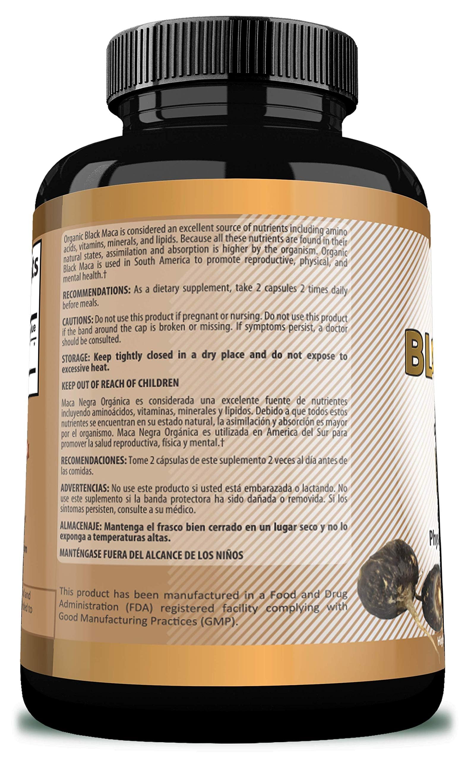 Foto 4 | Suplemento Naturalisimolife Maca Negra Orgánica 1900 Mg 120 Cápsulas - Venta Internacional