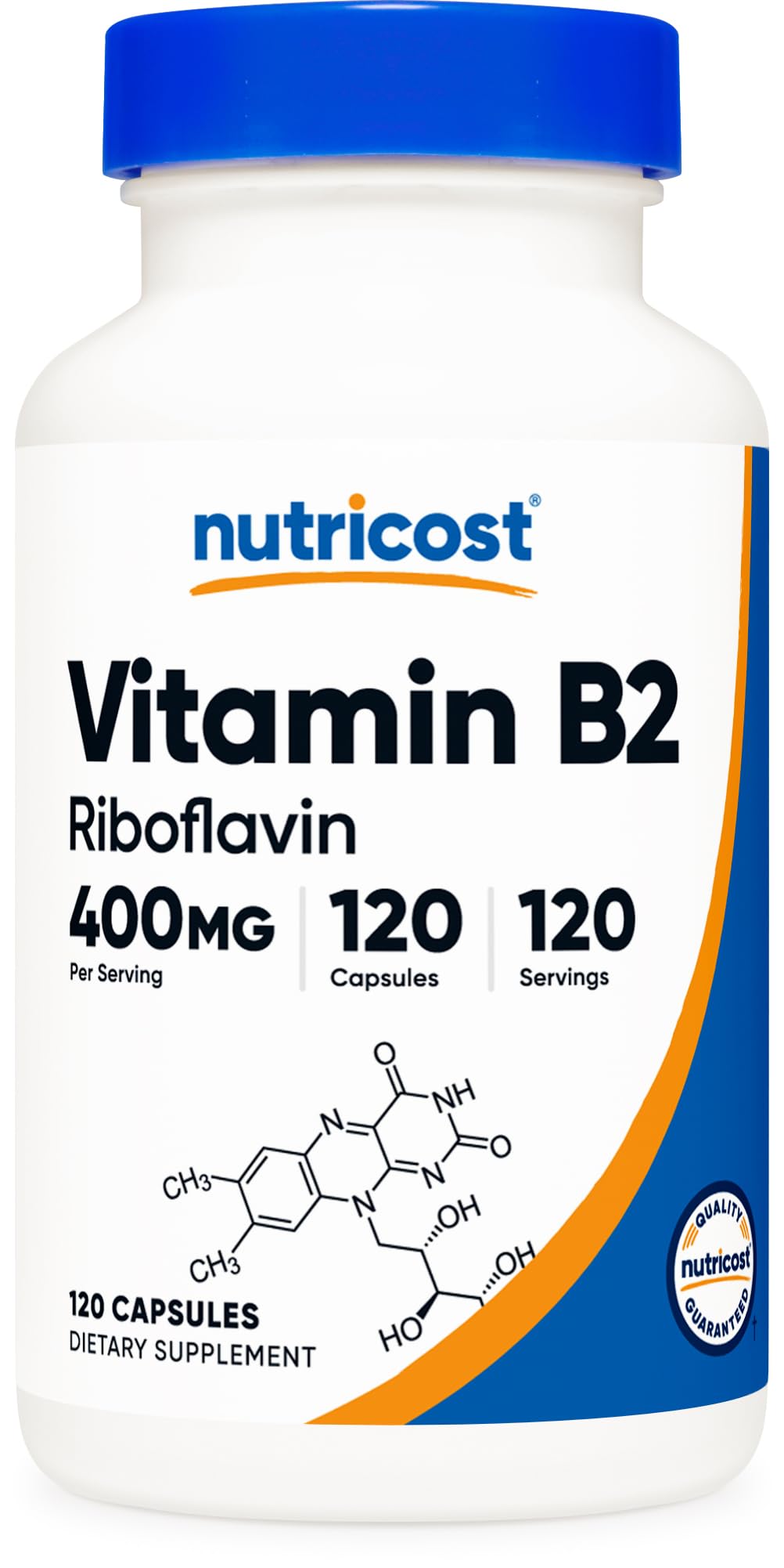 Foto 2 pulgar | Suplemento Nutricost De Vitamina B2 Riboflavina 400 Mg 120 Cápsulas - Venta Internacional