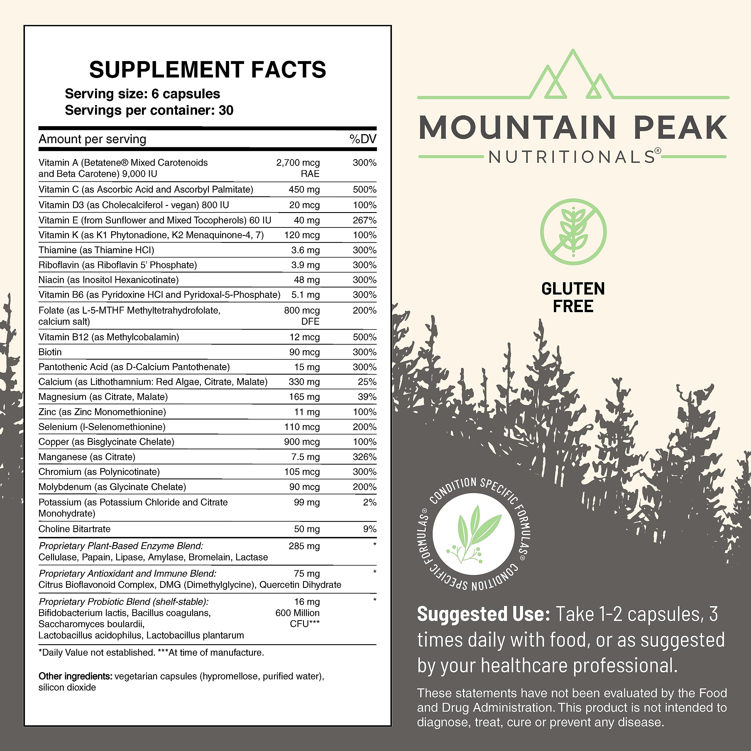 Foto 5 pulgar | Suplemento Multivitamínico Ultra Alto De Mountain Peak Nutritionals - Venta Internacional.