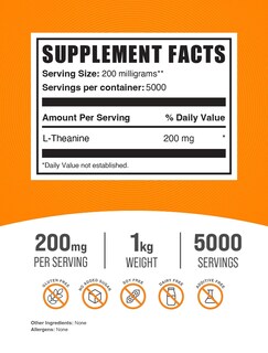 Foto 2 | Suplemento Bulksupplements.com L-teanina 200 Mg 1 Kg - Venta Internacional.