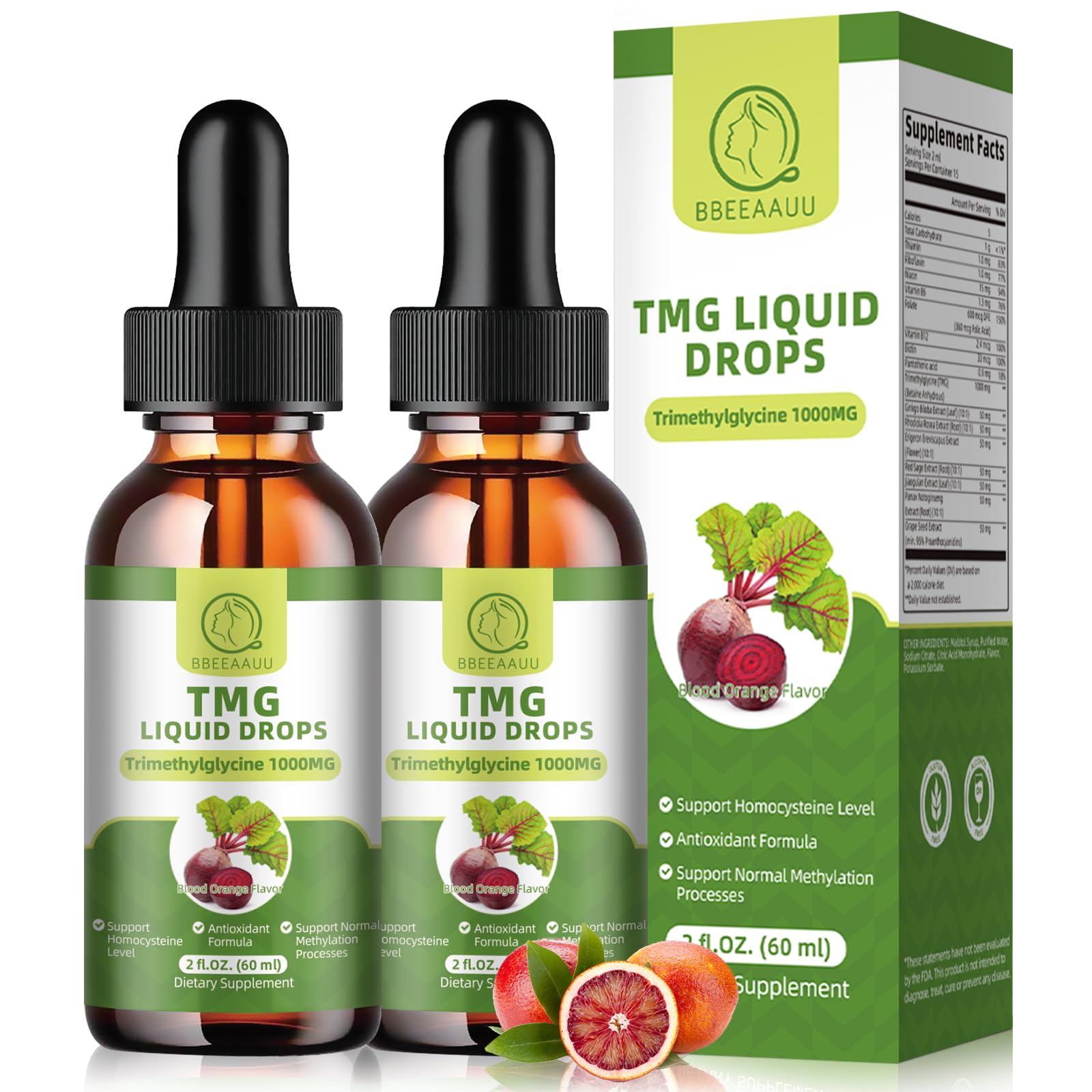 Foto 2 pulgar | Suplemento BBEEAAUU Liquid Drops Tmg 30 Ml  - Venta Internacional