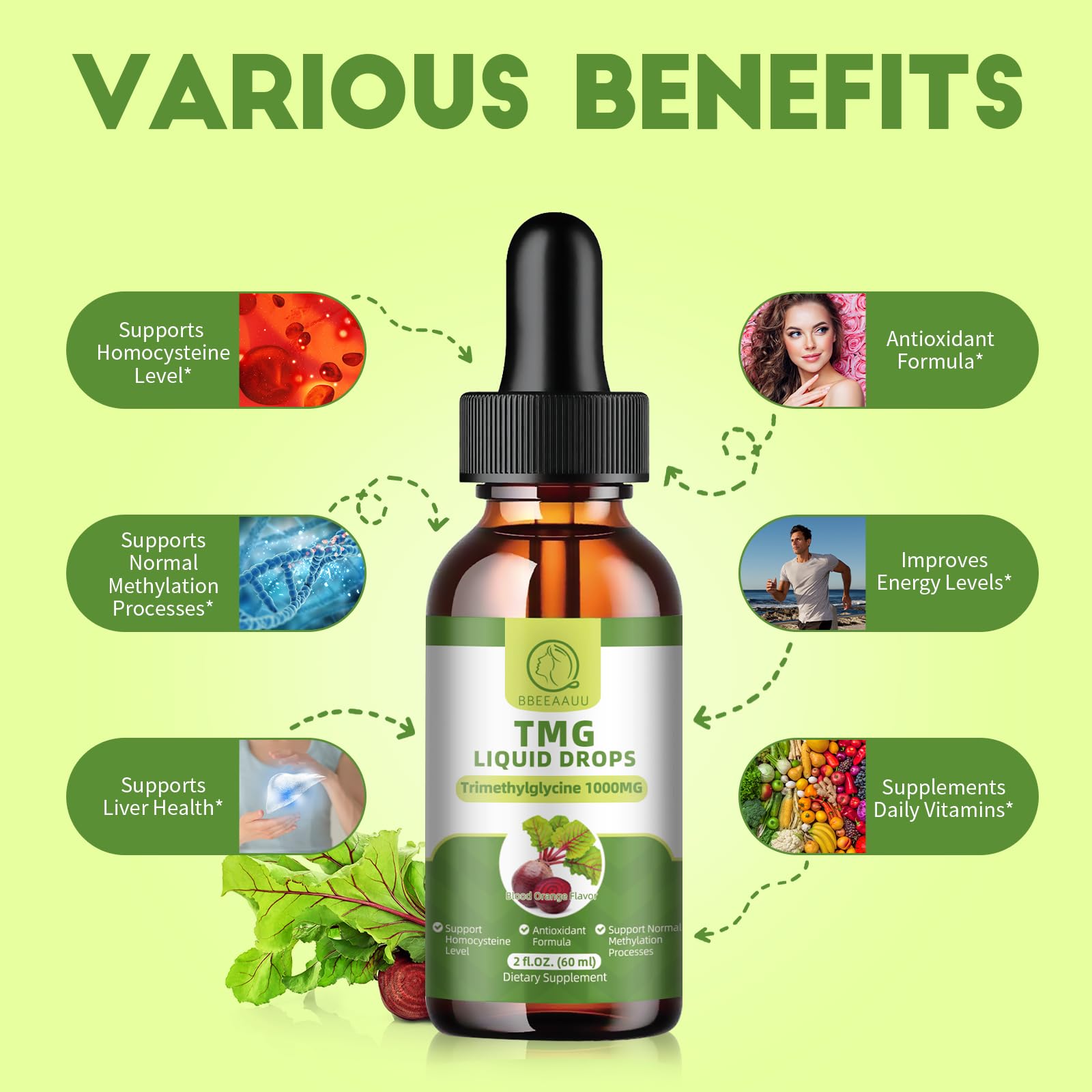 Foto 4 pulgar | Suplemento BBEEAAUU Liquid Drops Tmg 30 Ml  - Venta Internacional