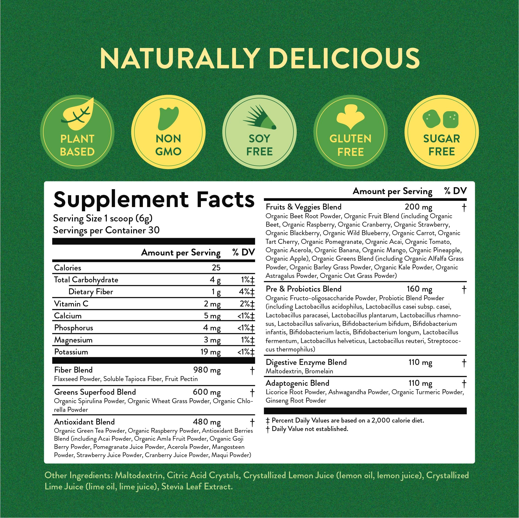 Foto 6 pulgar | Mezclas Nutritivas Super Greens Powder 360 con Probióticos - Venta Internacional