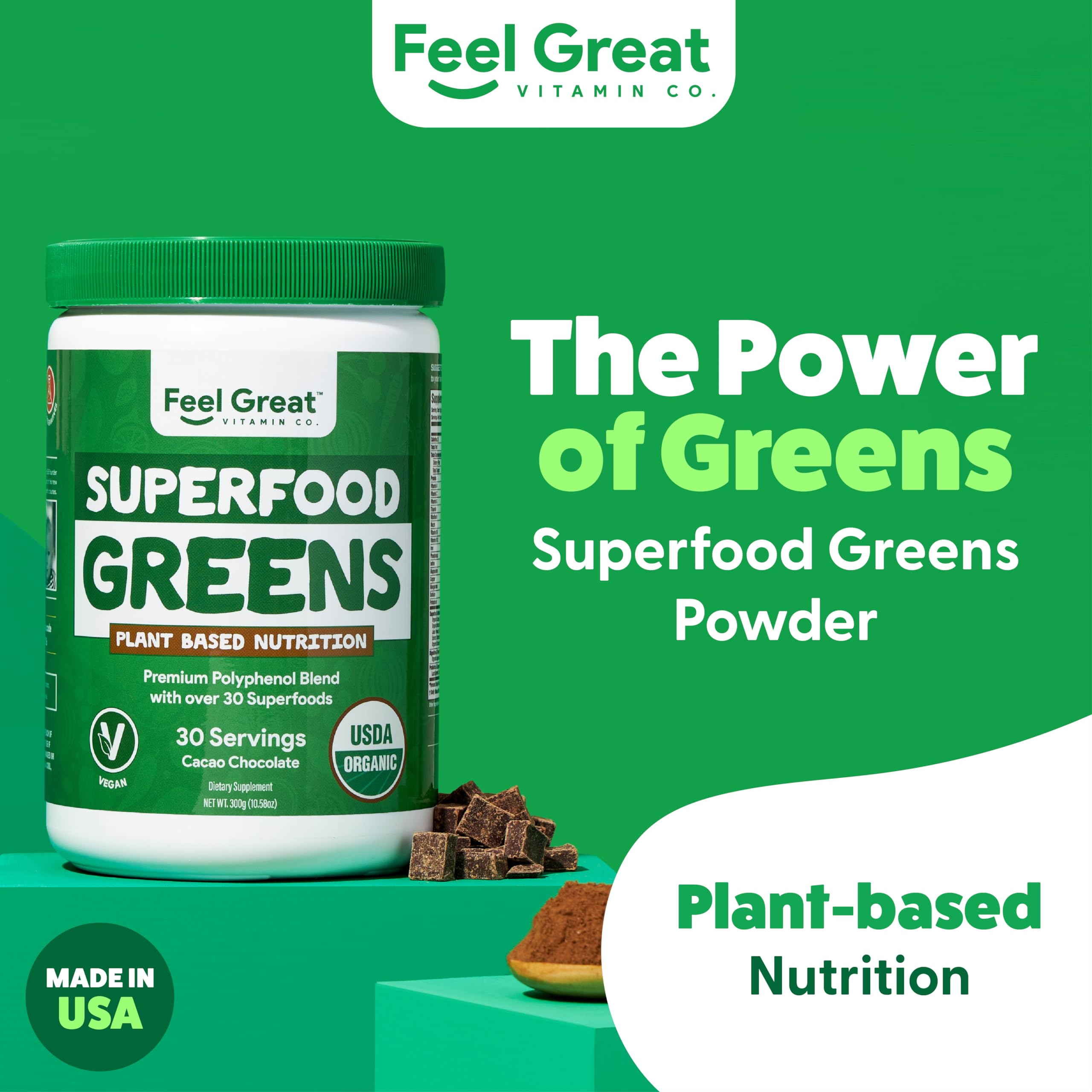 Foto 4 pulgar | Superfood Greens en Polvo The Feel Great Vitamin Company - Venta Internacional