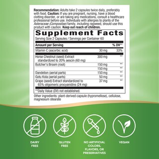 Foto 2 | Suplemento Nature's Way Leg Veins 120 Cápsulas Veganas 2 Piezas - Venta Internacional