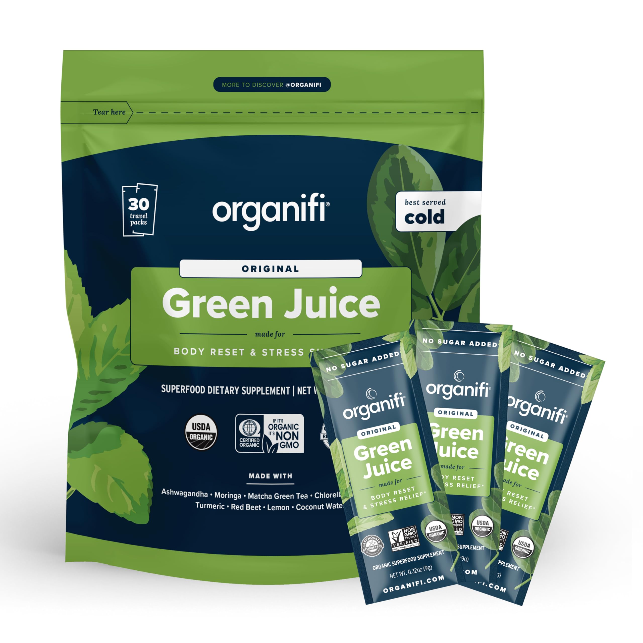 Foto 2 pulgar | Paquete de Viaje Supplement Organifi Green Juice 30 Dosis - Venta Internacional