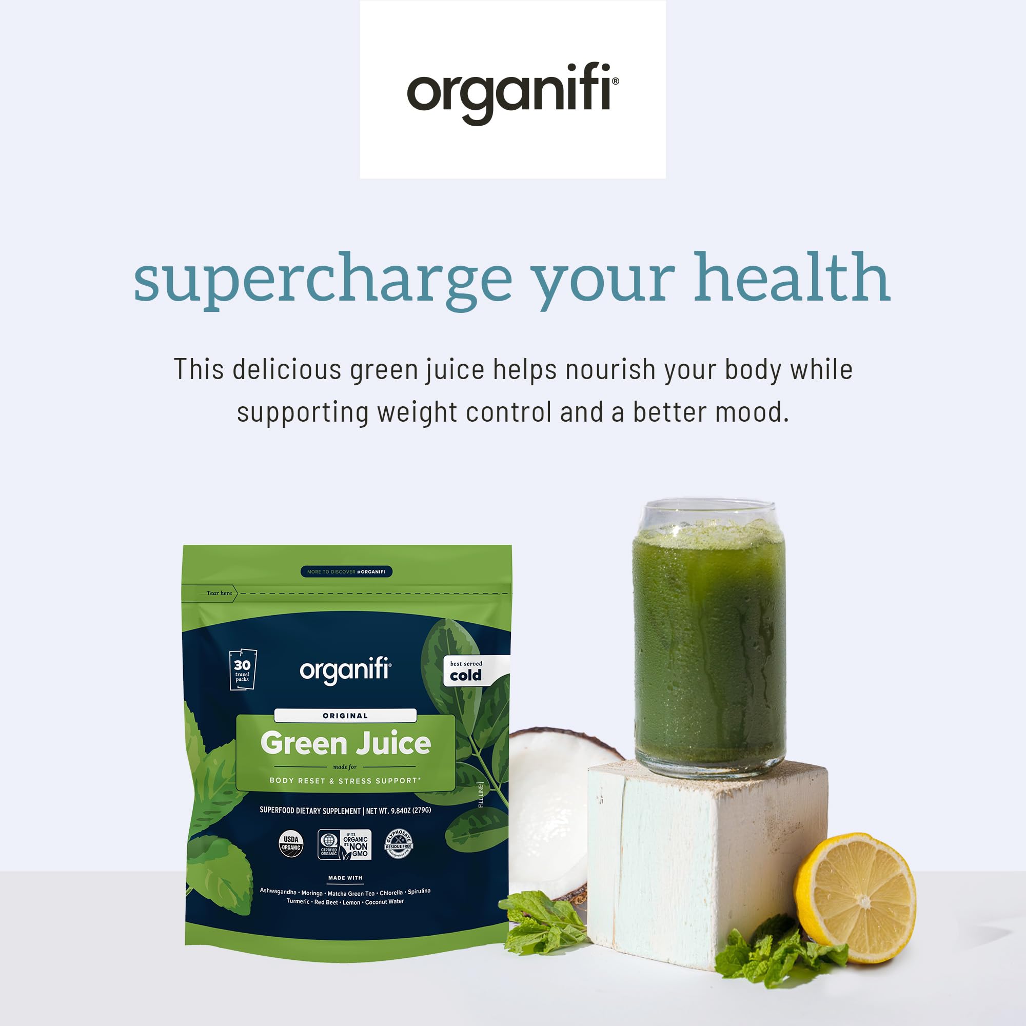 Foto 4 pulgar | Paquete de Viaje Supplement Organifi Green Juice 30 Dosis - Venta Internacional