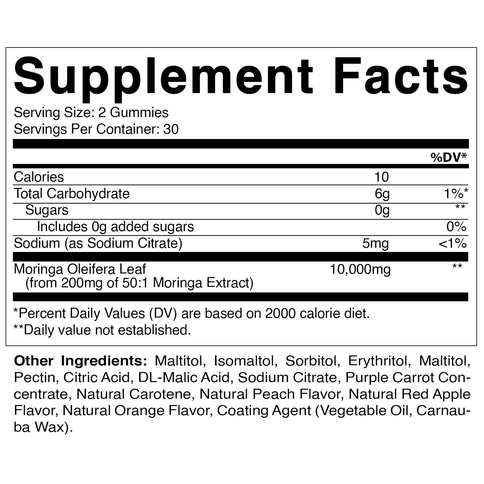 Foto 3 pulgar | Suplemento Vitamático De Gomitas De Moringa 10000 Mg - Venta Internacional