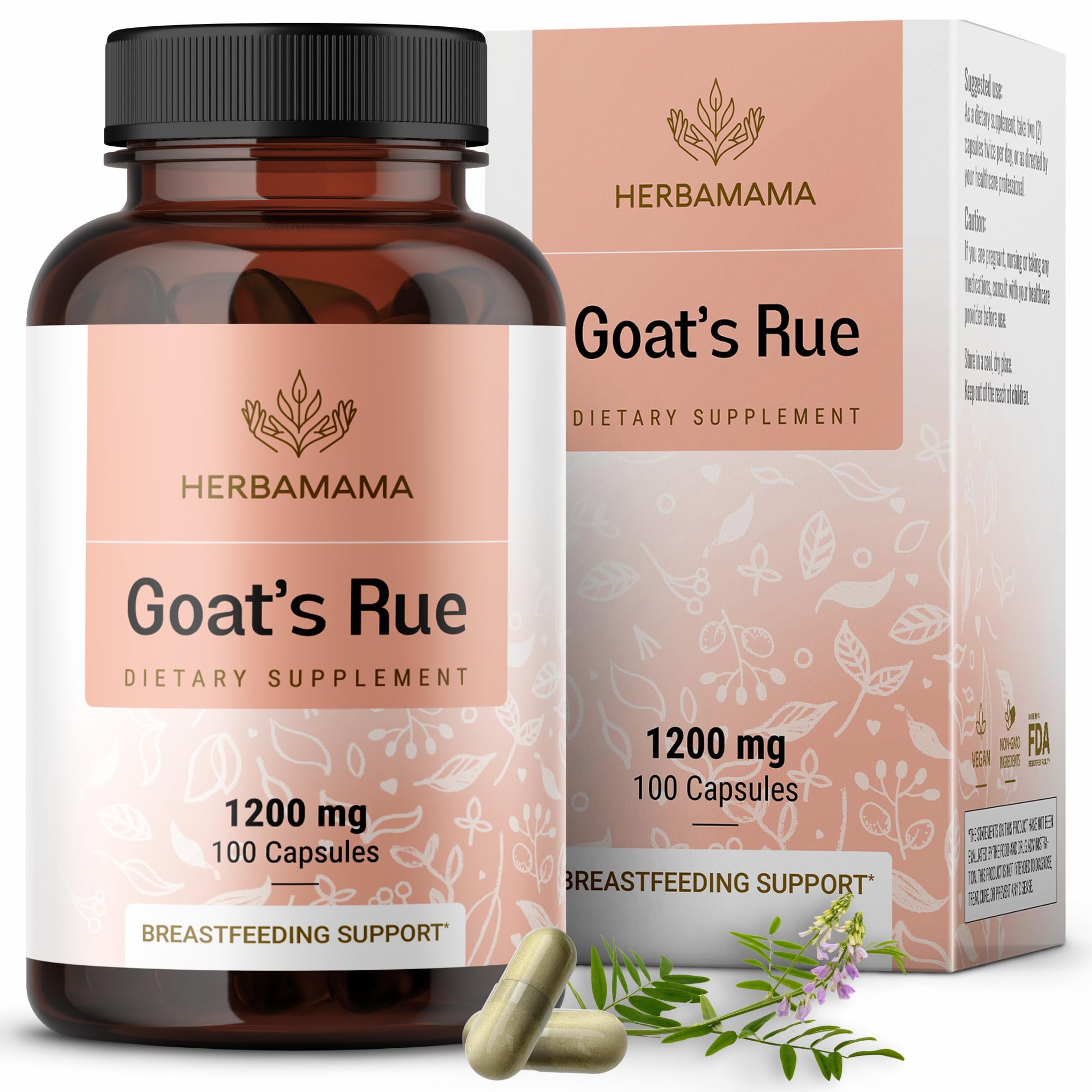 Foto 2 pulgar | Cápsulas de Ruda de Cabra Herbamama 1200 Mg Galega Officinalis 100 - Venta Internacional