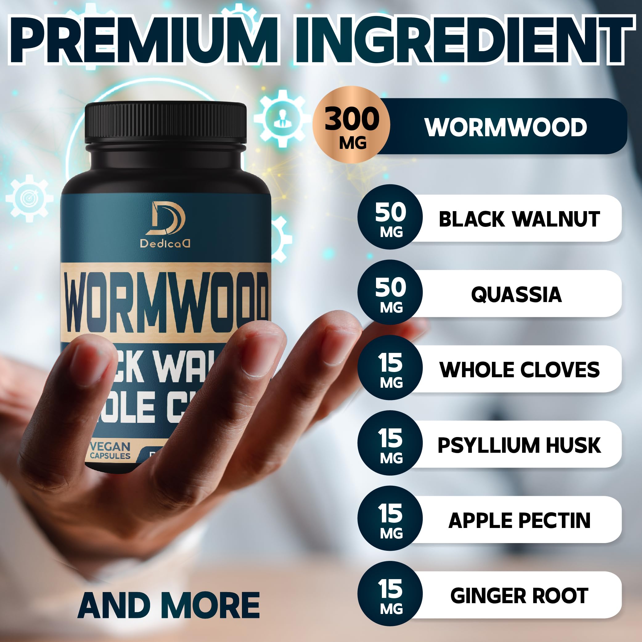 Foto 4 pulgar | Suplemento Dedicad Wormwood de 90 Cápsulas-Venta Internacional