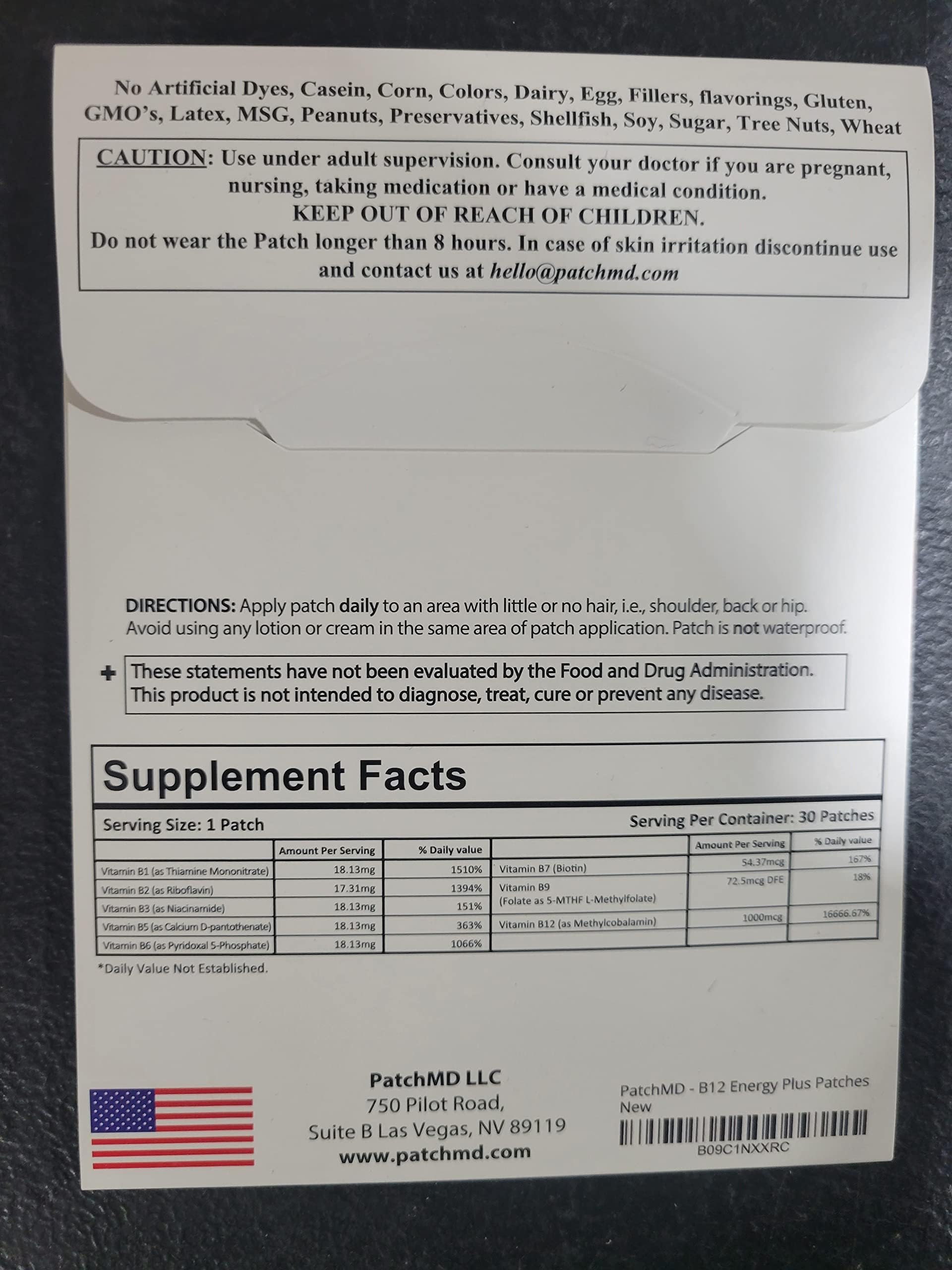 Foto 4 pulgar | Parche de Vitamina B12 Patchmd B12 Energy Plus - Venta Internacional