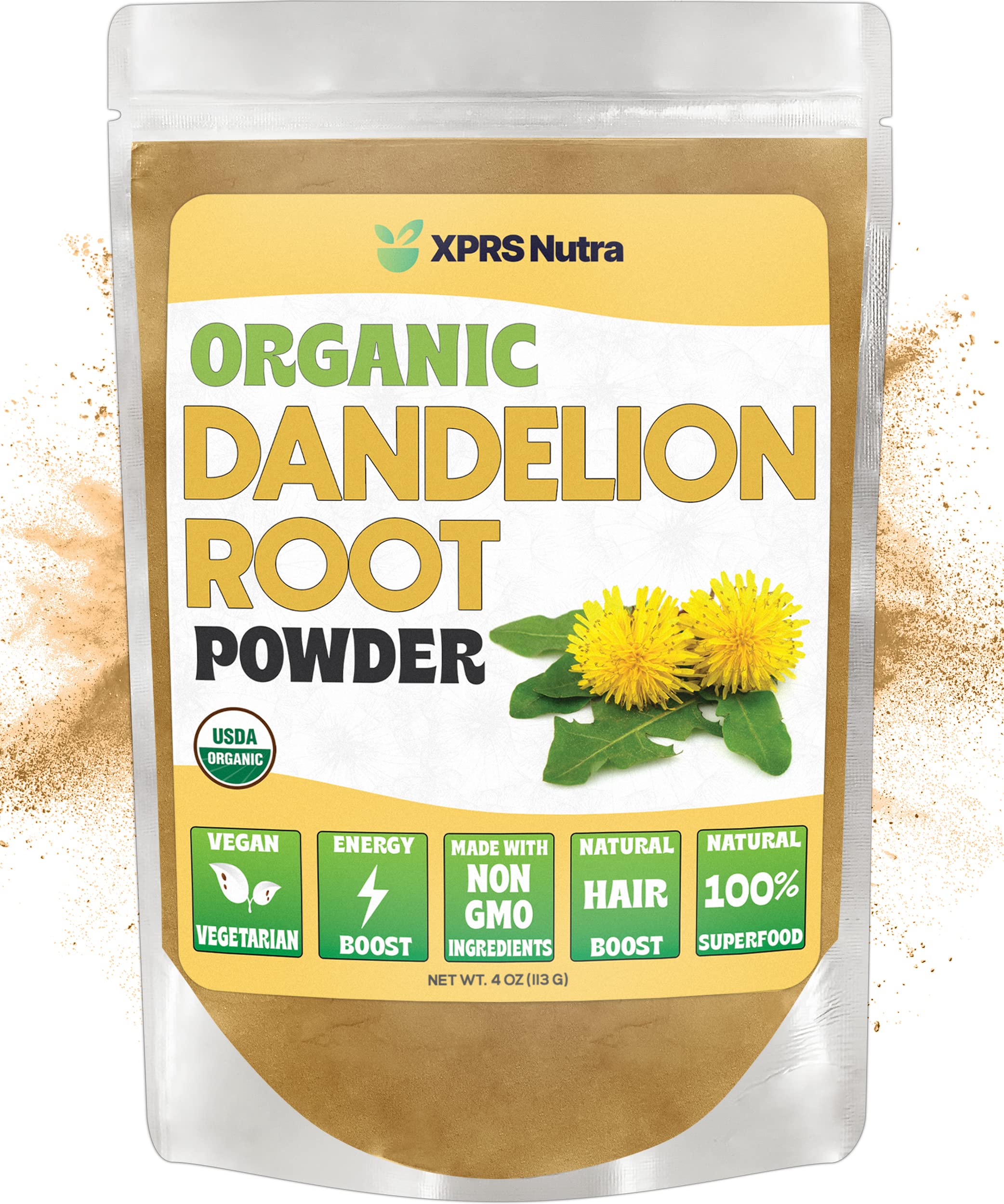 Suplemento XPRS Nutra Organic Raíz de Diente de León en Polvo 113 g - Venta Internacional