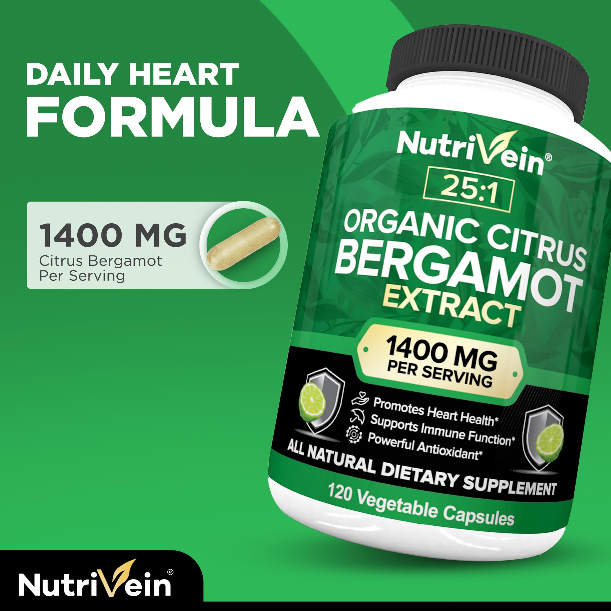 Foto 4 pulgar | Suplemento Nutrivein: Extracto Orgánico De Bergamota Cítrica, 1400 Mg - Venta Internacional.