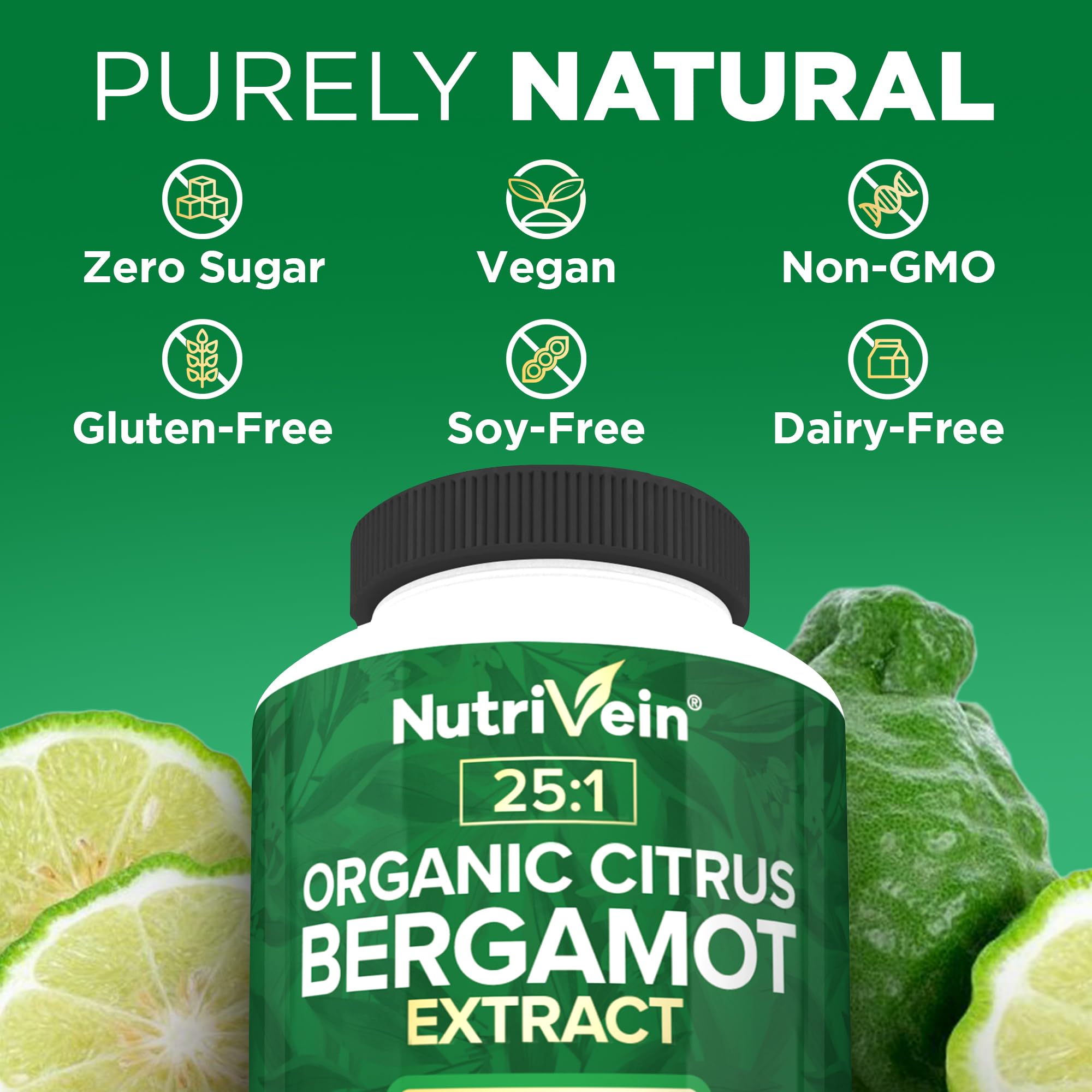 Foto 7 pulgar | Suplemento Nutrivein: Extracto Orgánico De Bergamota Cítrica, 1400 Mg - Venta Internacional.