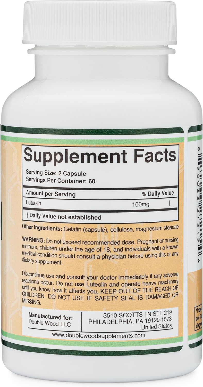 Foto 3 pulgar | Suplemento Double Wood Supplements, Luteolina, 100 Mg, 120 Cápsulas - Venta Internacional.