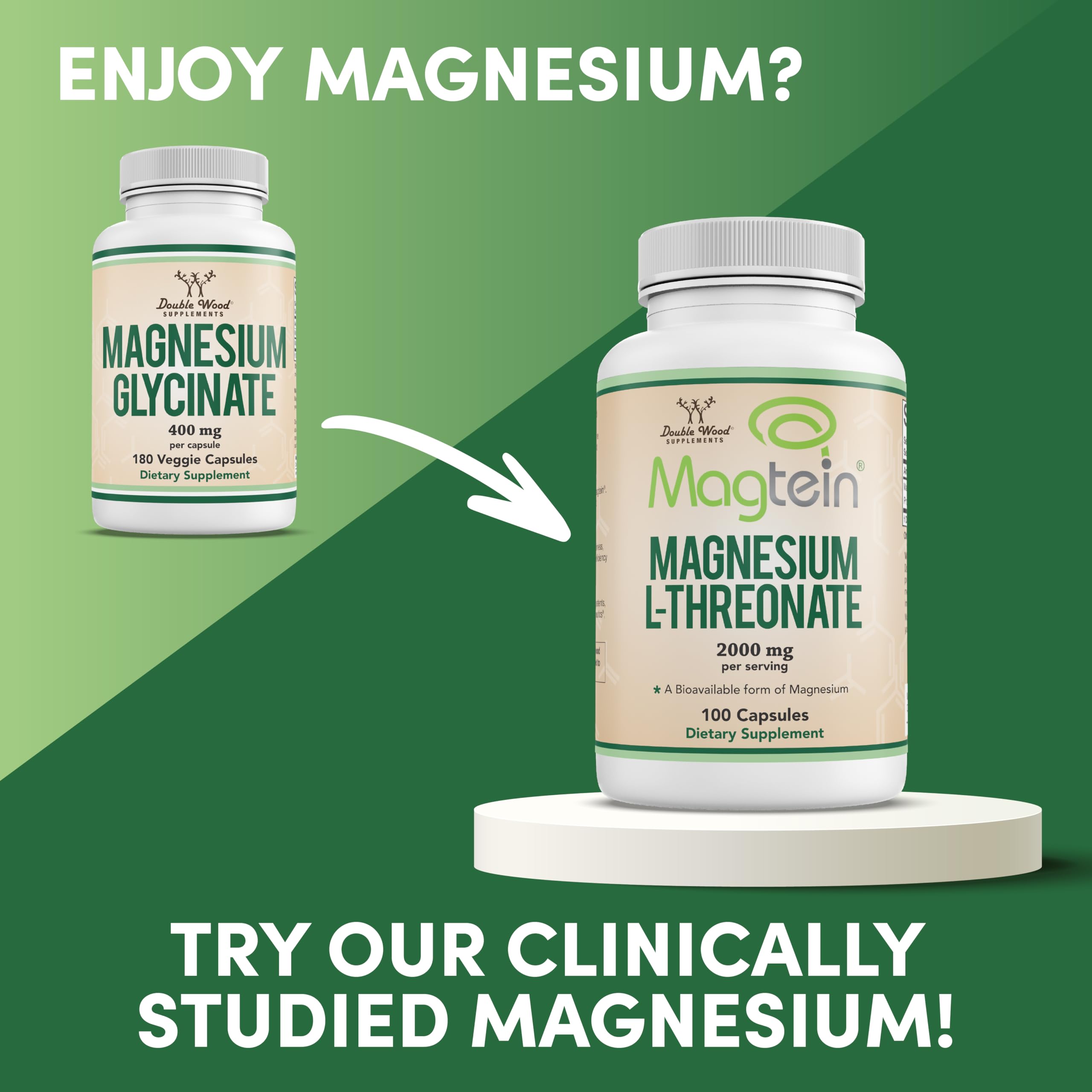 Foto 4 | Suplemento De Glicinato De Magnesio Double Wood 400 Mg 180 Cápsulas - Venta Internacional.