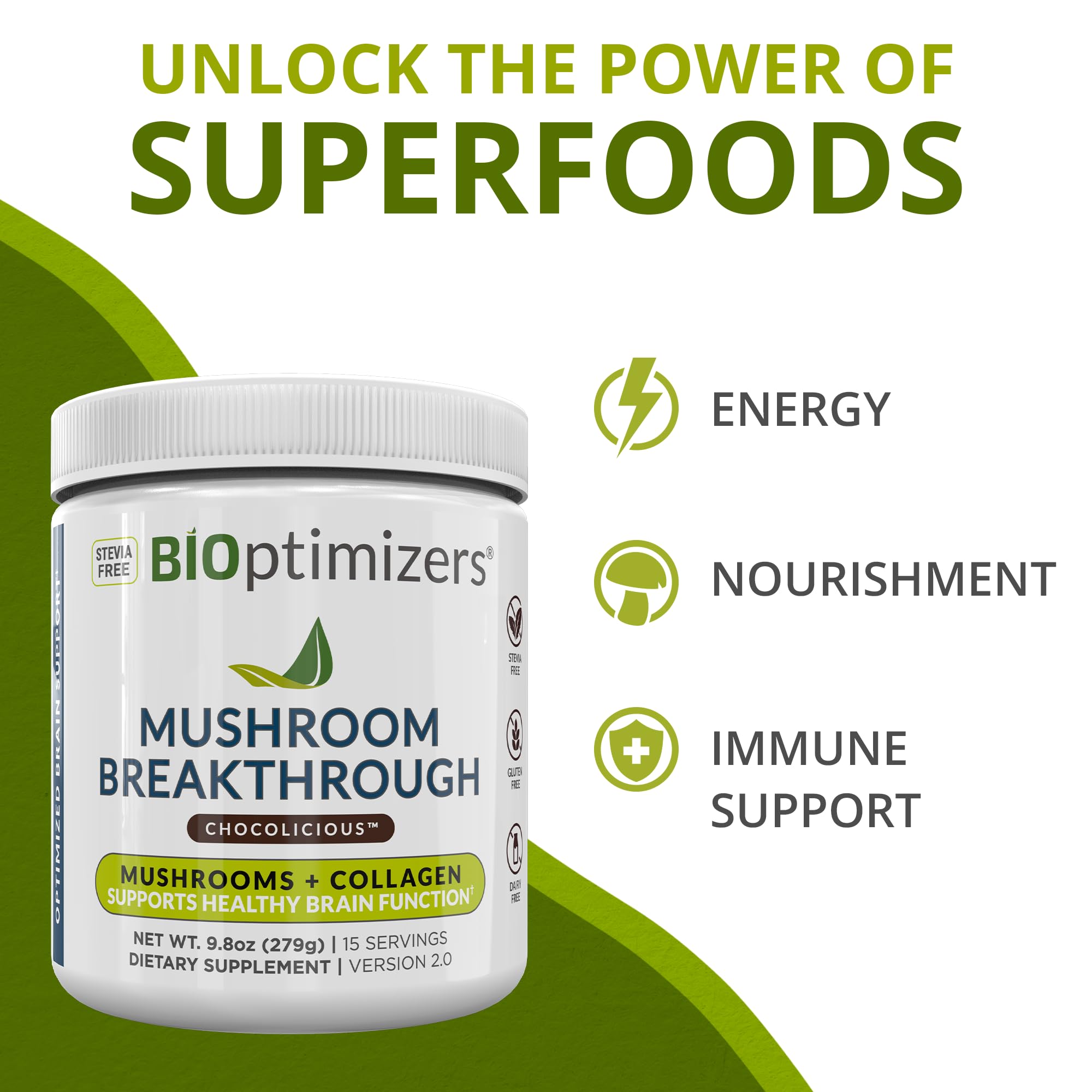 Foto 3 pulgar | Suplemento Bioptimizers Mushroom Breakthrough Chocolate - Venta Internacional.