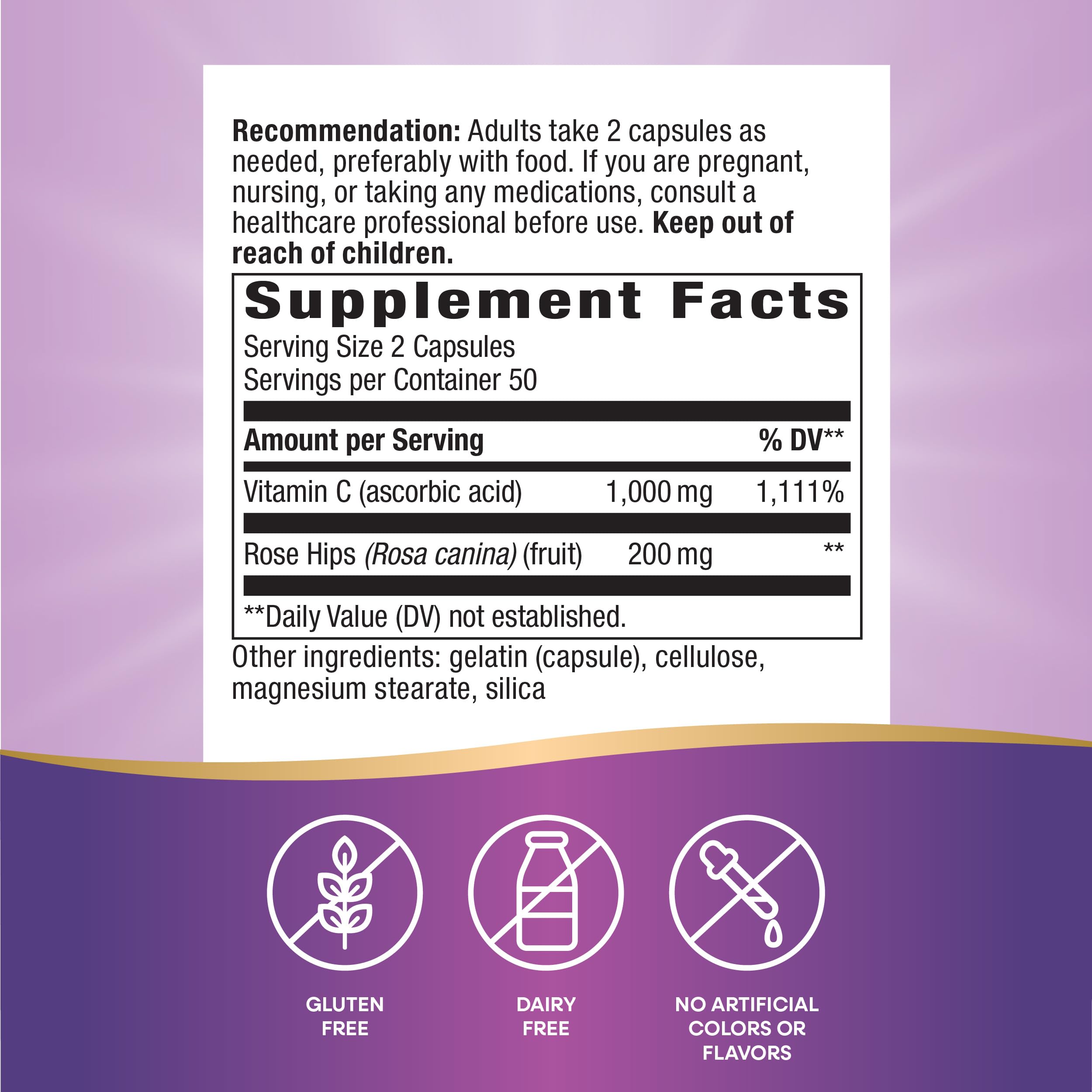 Foto 2 | Suplemento De Vitamina C De Nature's Way, 1000 Mg, 100 Cápsulas - Venta Internacional.