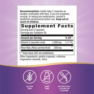 Foto 2 | Suplemento De Vitamina C De Nature's Way, 1000 Mg, 100 Cápsulas - Venta Internacional.