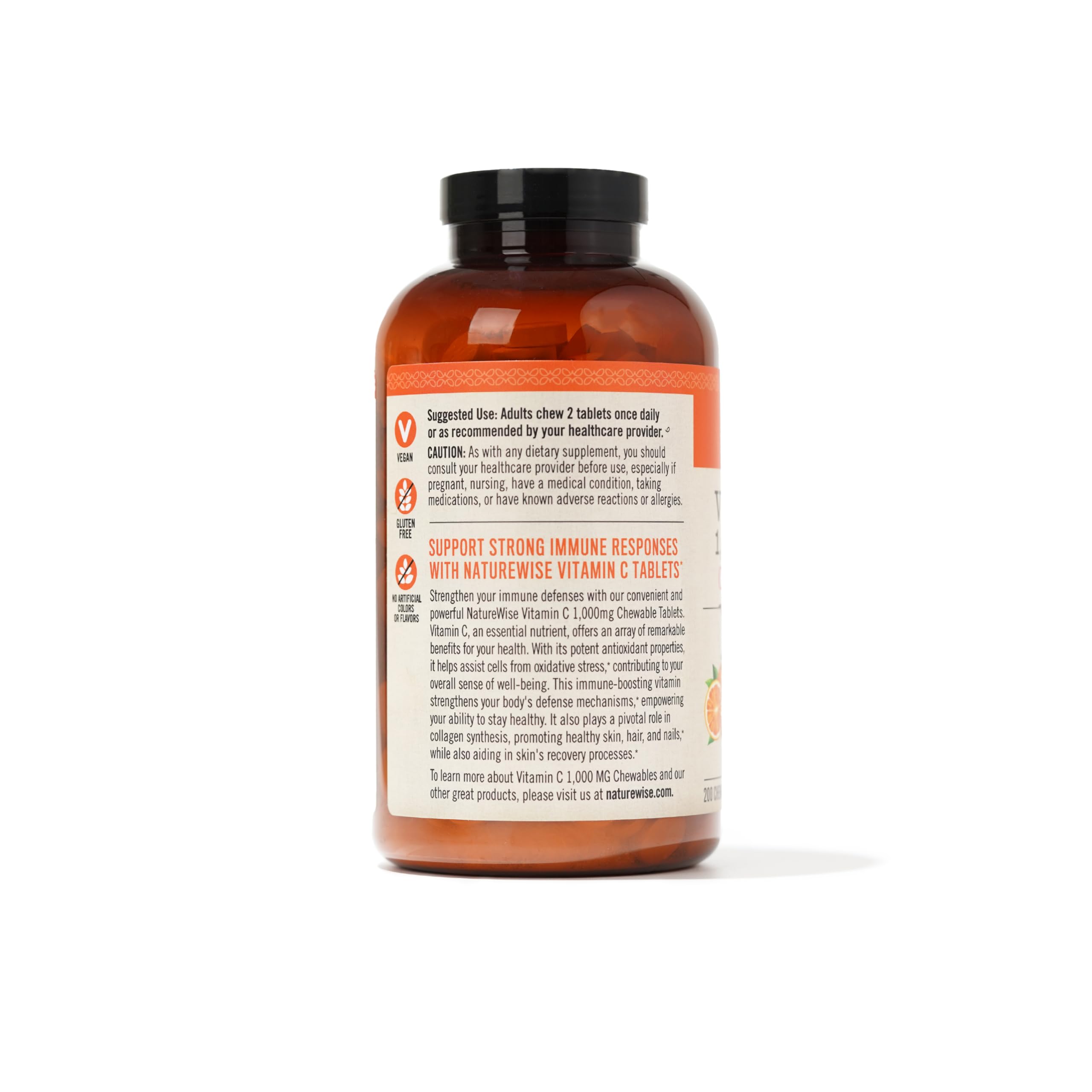 Foto 6 pulgar | Suplemento De Vitamina C Naturewise, Tableta Masticable De 1000 Mg, 200 Unidades - Venta Internacional.