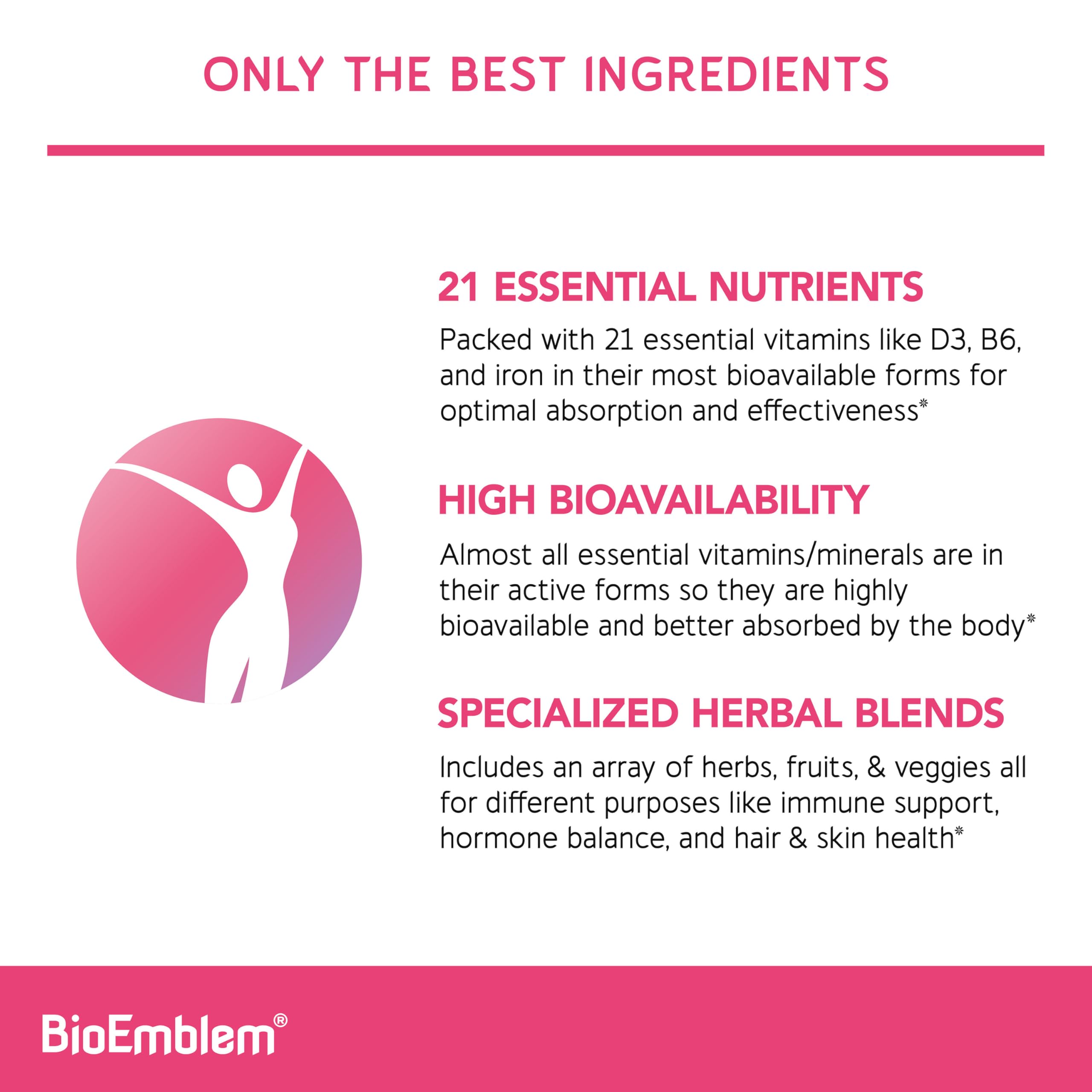 Foto 2 | Multivitamínico Bioemblem Complete Daily 90 Cápsulas Para Mujer - Venta Internacional.