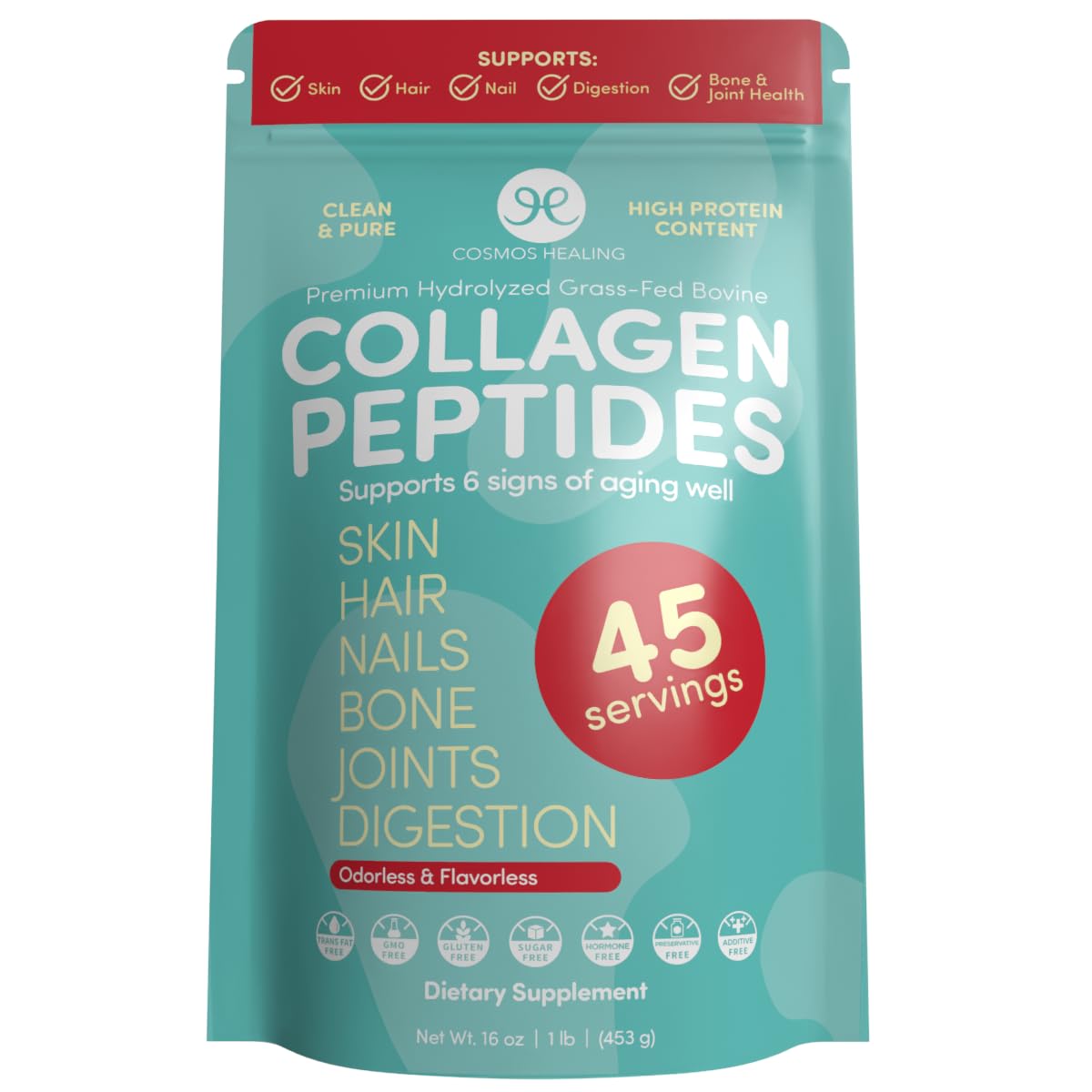 Péptidos De Colágeno Hidrolizados En Polvo, 450 Ml, Alimentados Con Pasto - Venta Internacional.