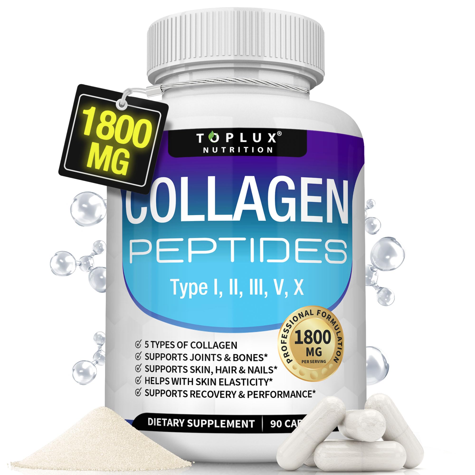 Foto 2 pulgar | Suplemento Toplux Multi Collagen Peptides 1800 Mg 90 Cápsulas - Venta Internacional.