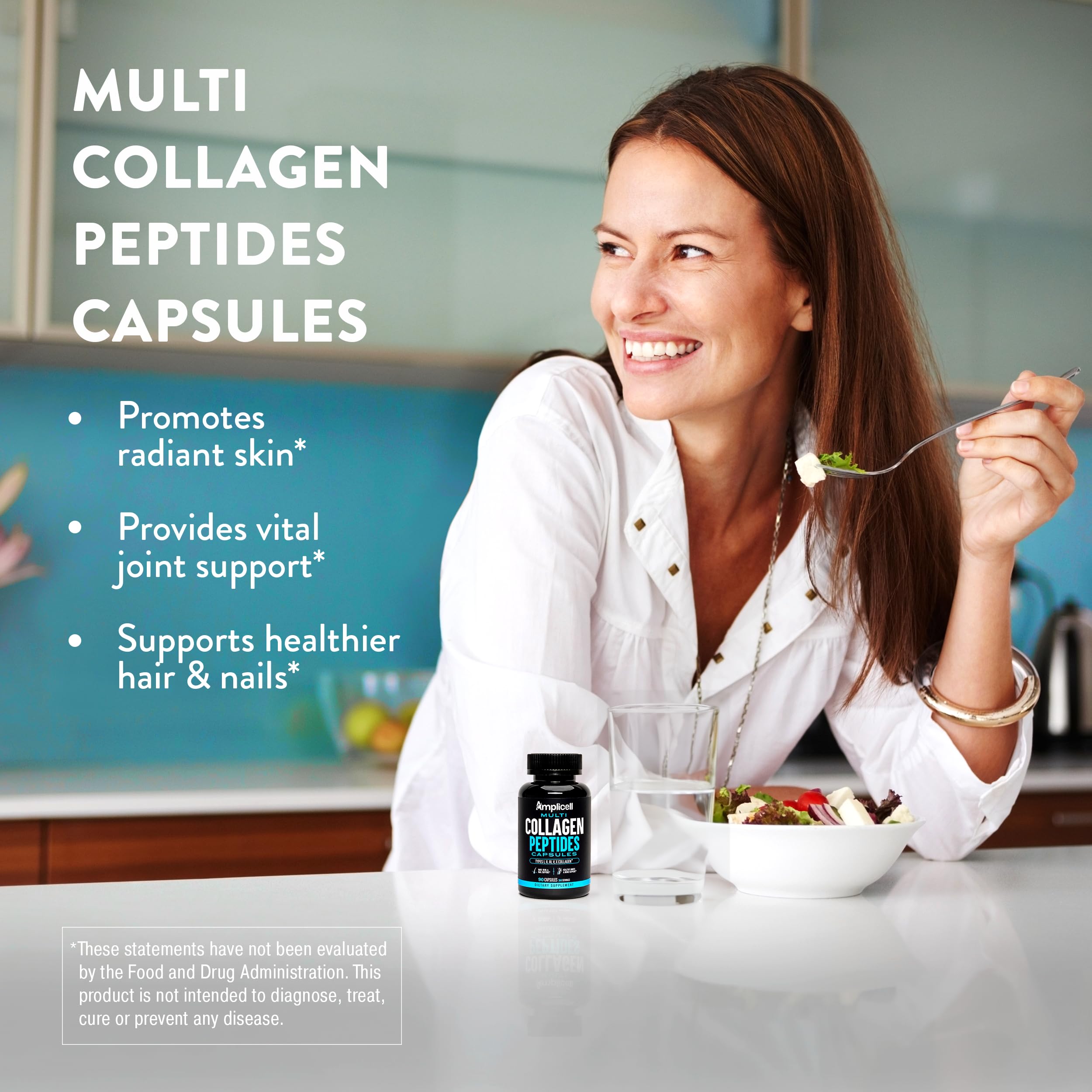 Foto 2 | Suplementos Amplicell Multi Colágeno Tipo I, Ii, Iii, V Y X, 90 Cápsulas - Venta Internacional.