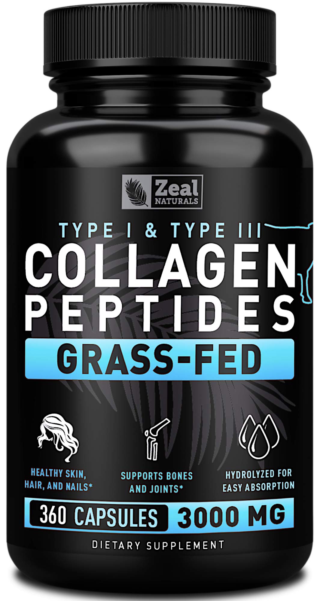 Píldoras De Colágeno Zeal Naturals Collagen Peptides 360 Cápsulas - Venta Internacional.