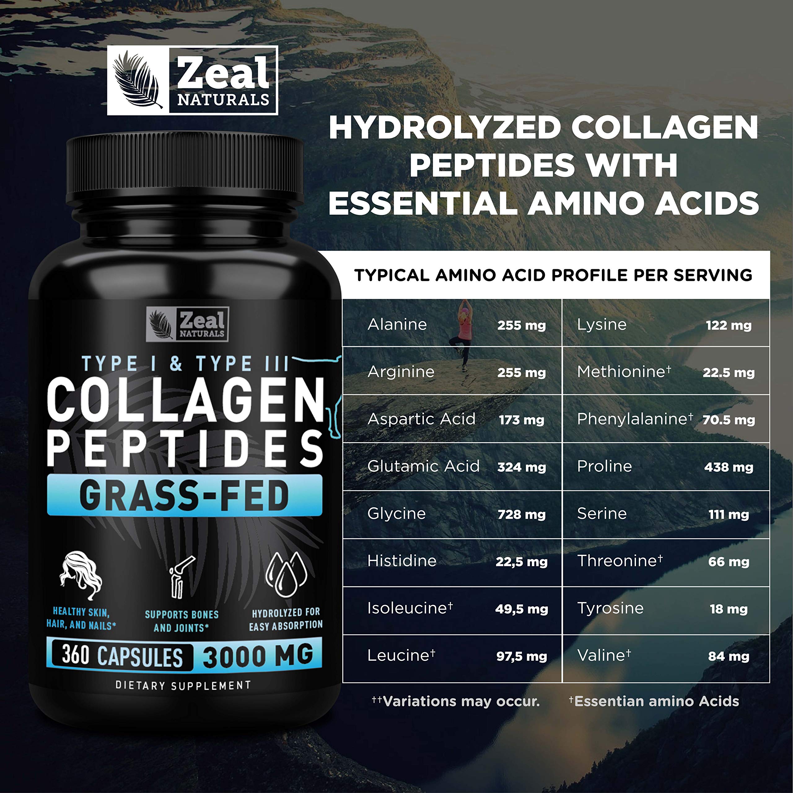 Foto 6 pulgar | Píldoras De Colágeno Zeal Naturals Collagen Peptides 360 Cápsulas - Venta Internacional.