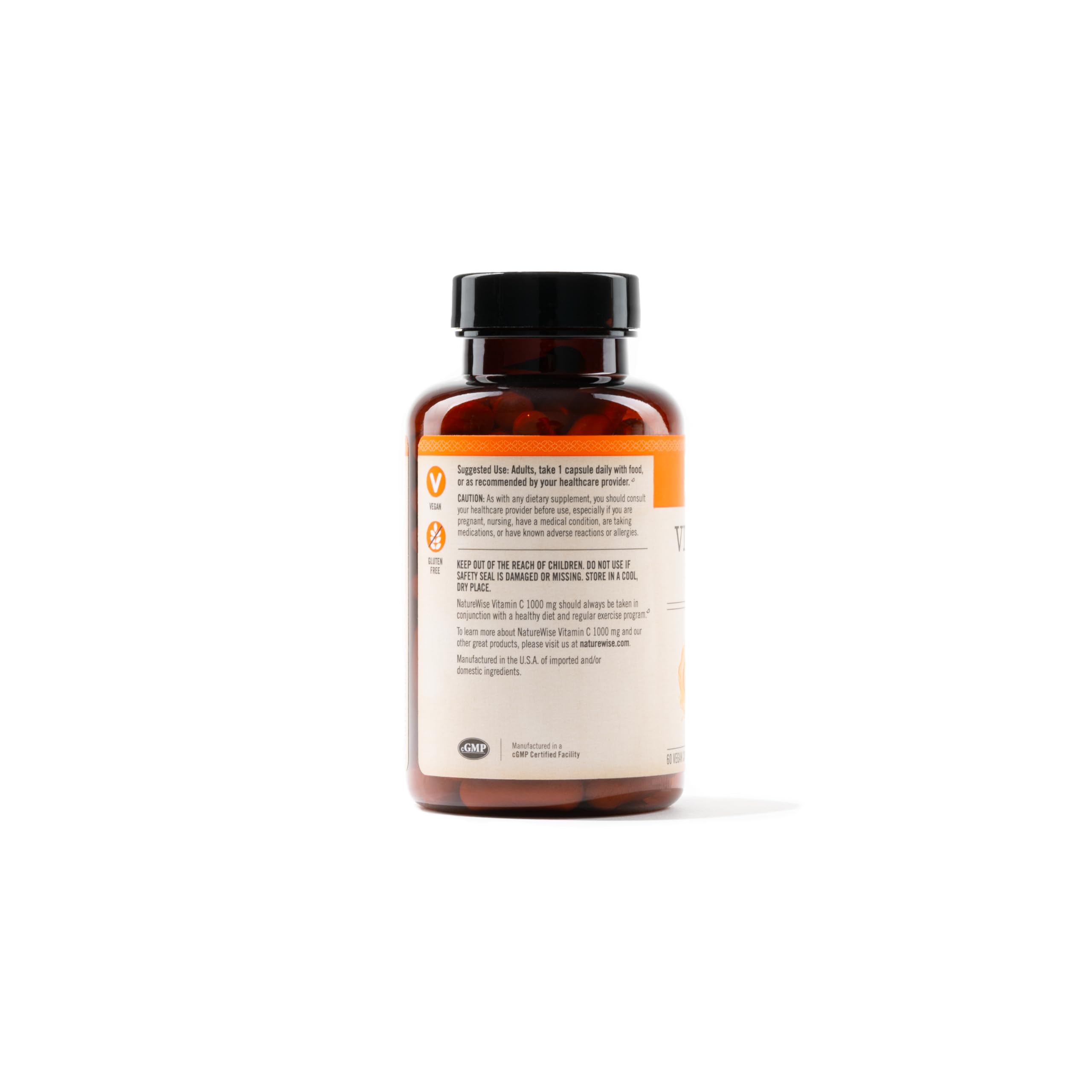 Foto 5 pulgar | Suplemento De Vitamina C Naturewise 1000 Mg 60 Cápsulas - Venta Internacional.