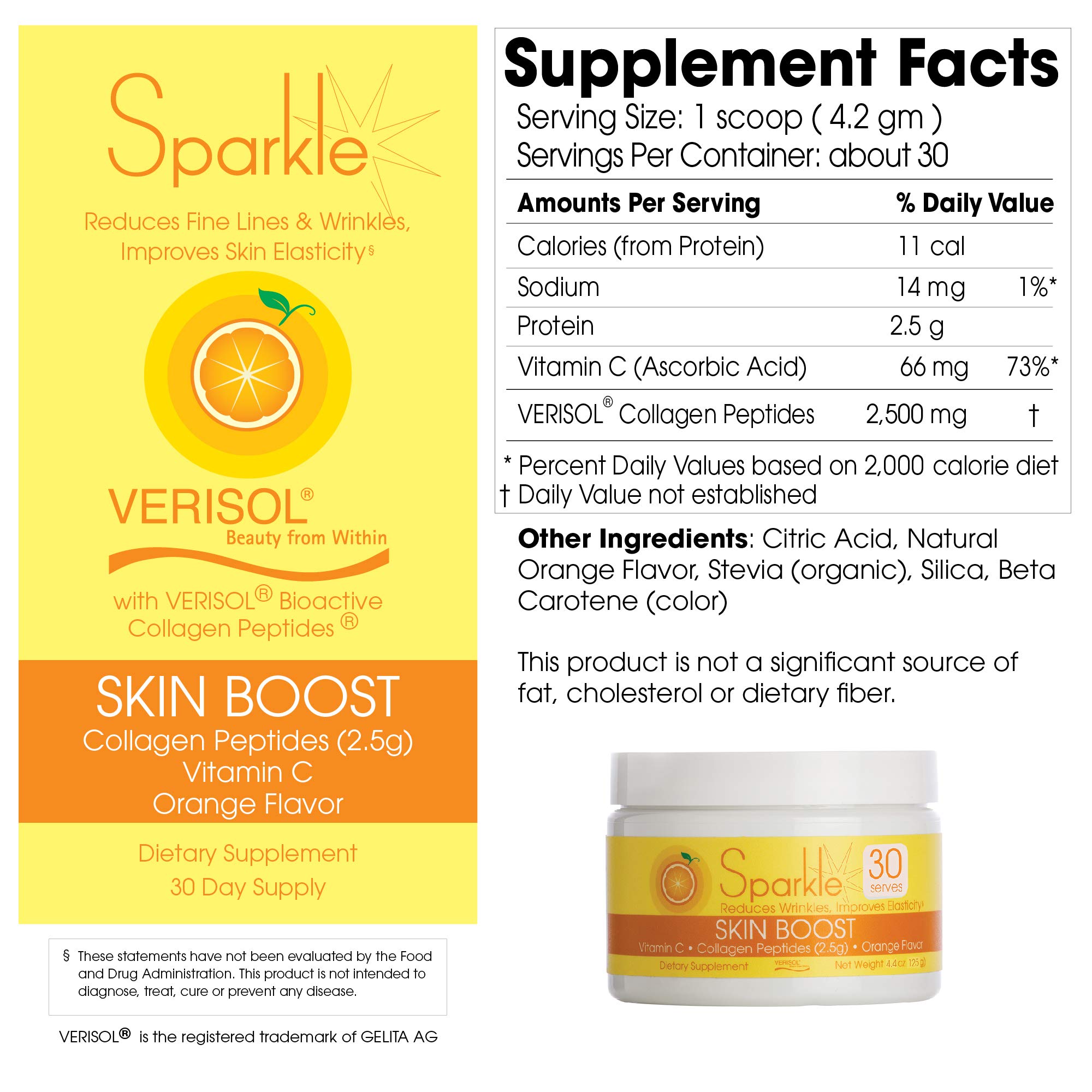 Foto 8 pulgar | Suplemento Sparkle Collagen Skin Boost Orange 150 Ml Con Vitamina C - Venta Internacional.