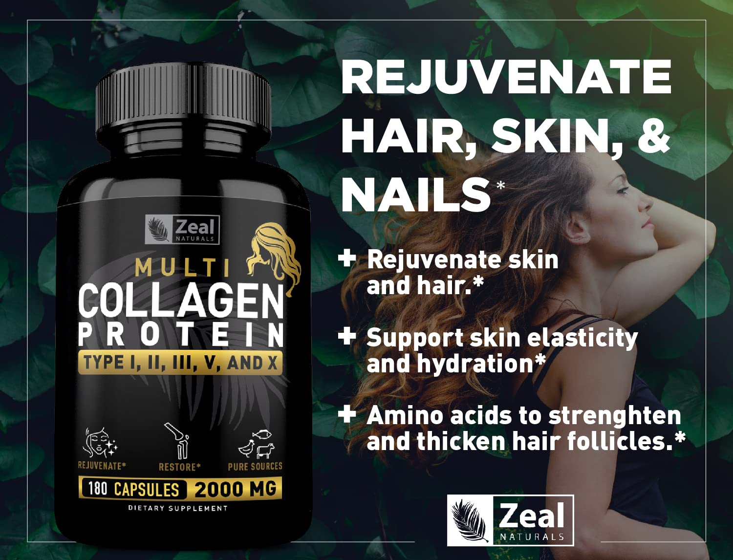 Foto 2 | Píldoras De Colágeno Zeal Naturals Multi Type,,, 180 Cápsulas - Venta Internacional.