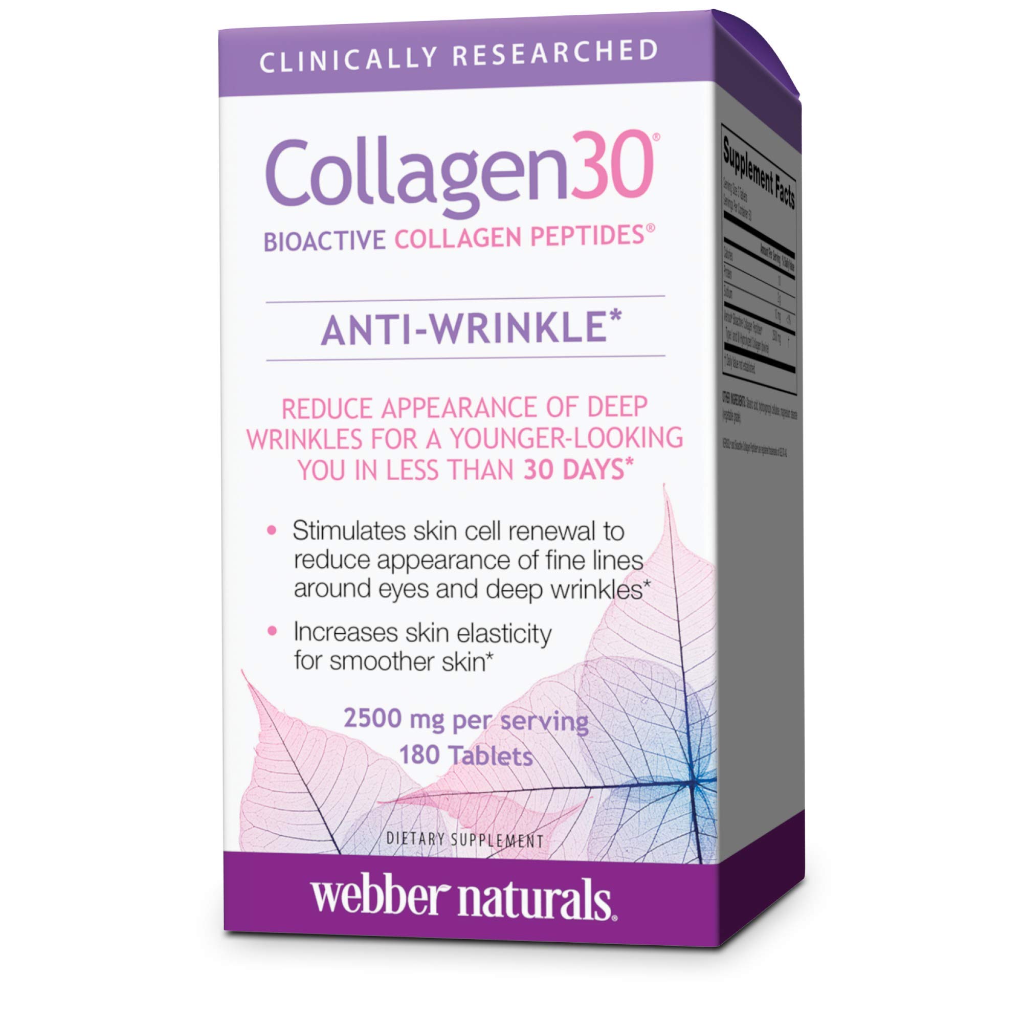 Foto 7 pulgar | Suplemento Antiarrugas Webber Naturals Collagen 30, 180 Comprimidos - Venta Internacional.