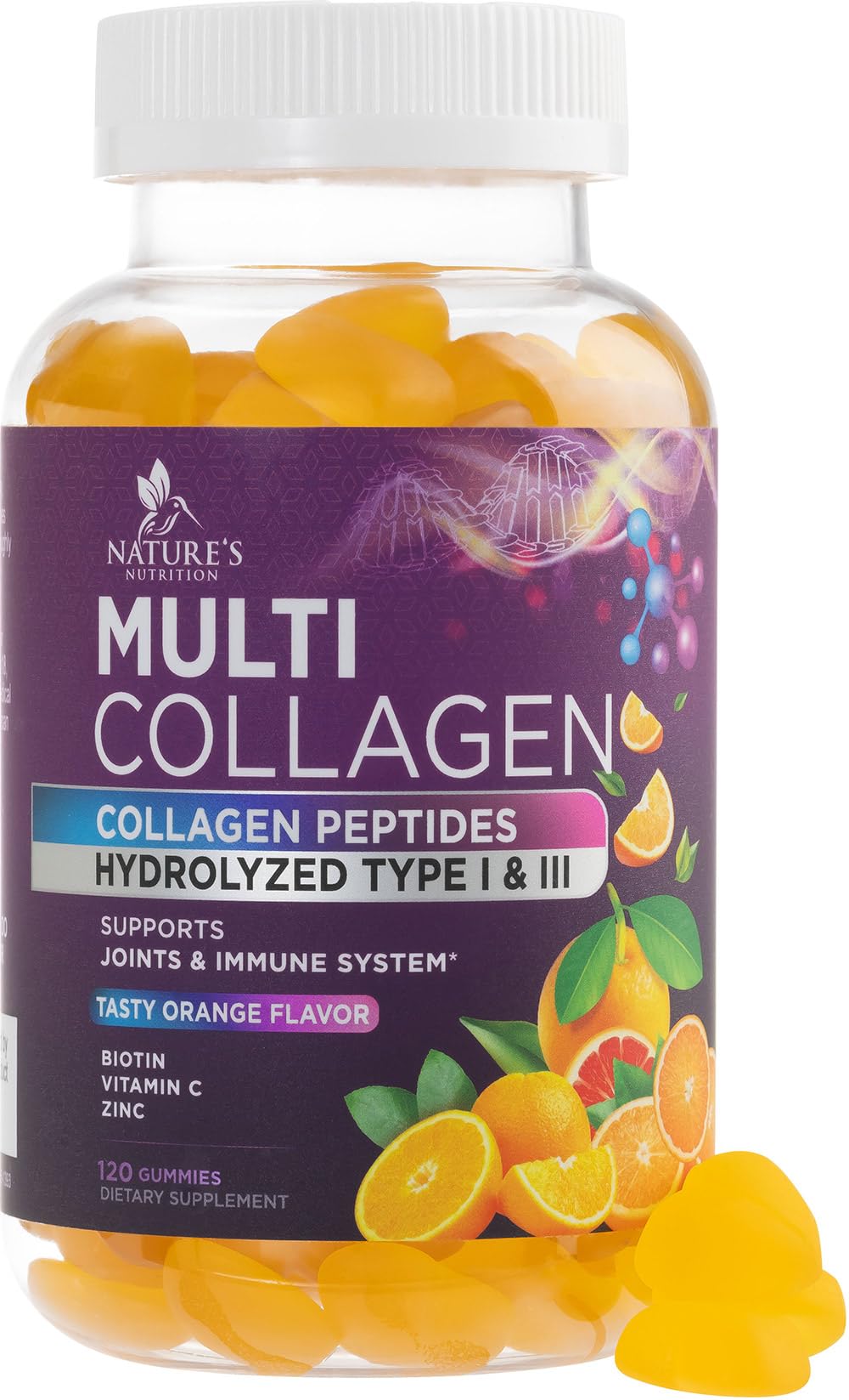 Foto 2 pulgar | Gomitas De Colágeno Nature's Nutrition Con 2500 Mcg De Biotina, 120 Unidades - Venta Internacional.