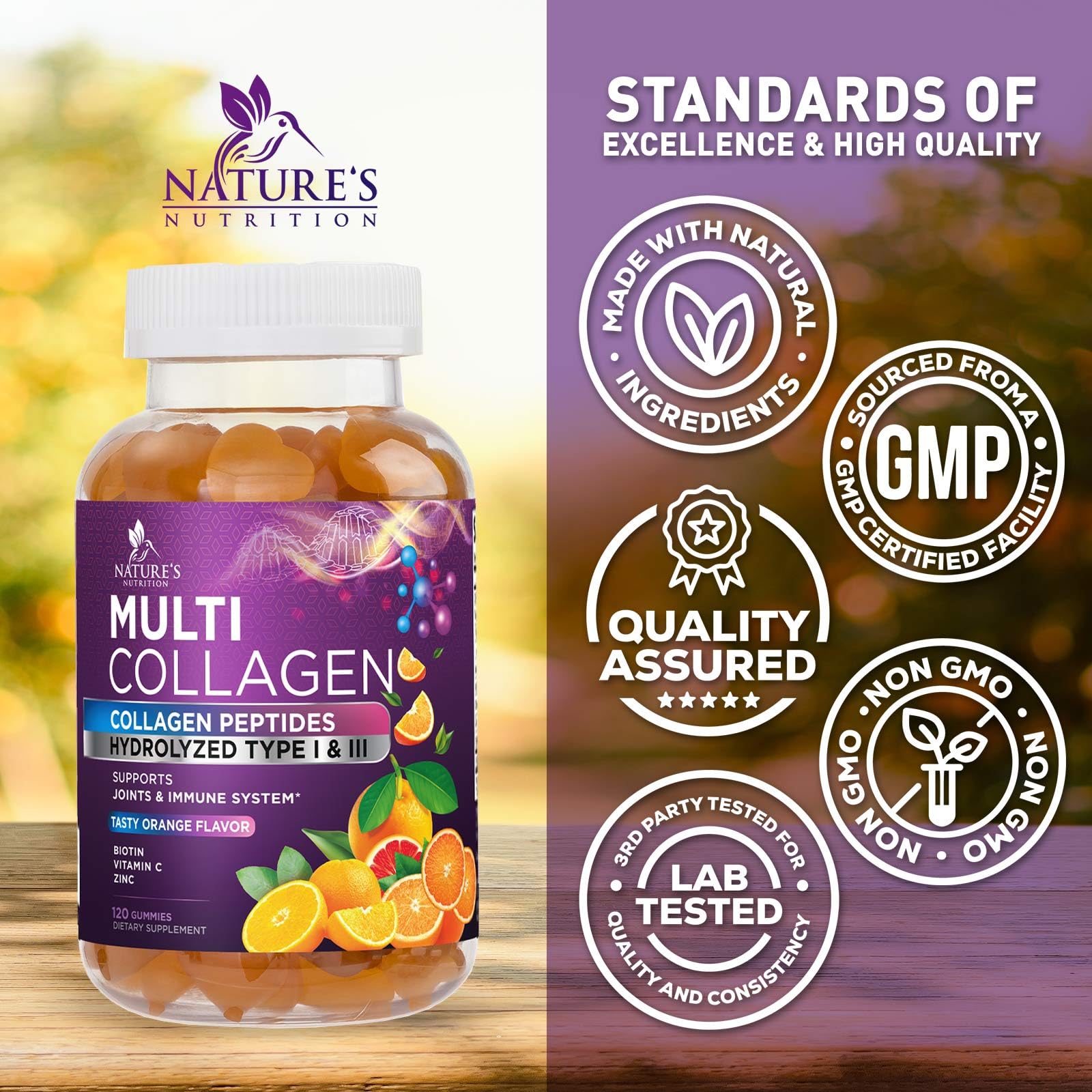 Foto 5 pulgar | Gomitas De Colágeno Nature's Nutrition Con 2500 Mcg De Biotina, 120 Unidades - Venta Internacional.