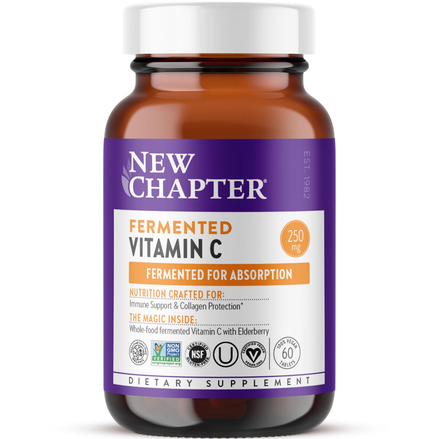 Suplemento New Chapter De Vitamina C Fermentada + Saúco 60 - Venta Internacional.