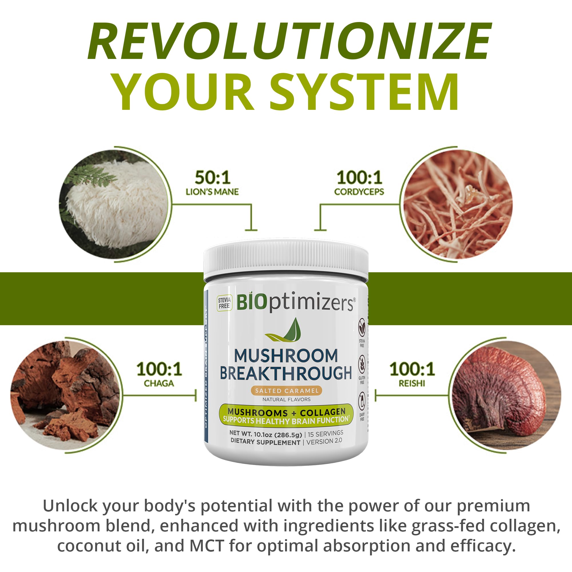 Foto 4 pulgar | Suplemento Bioptimizers Mushroom Breakthrough Salado Caramelo - Venta Internacional.