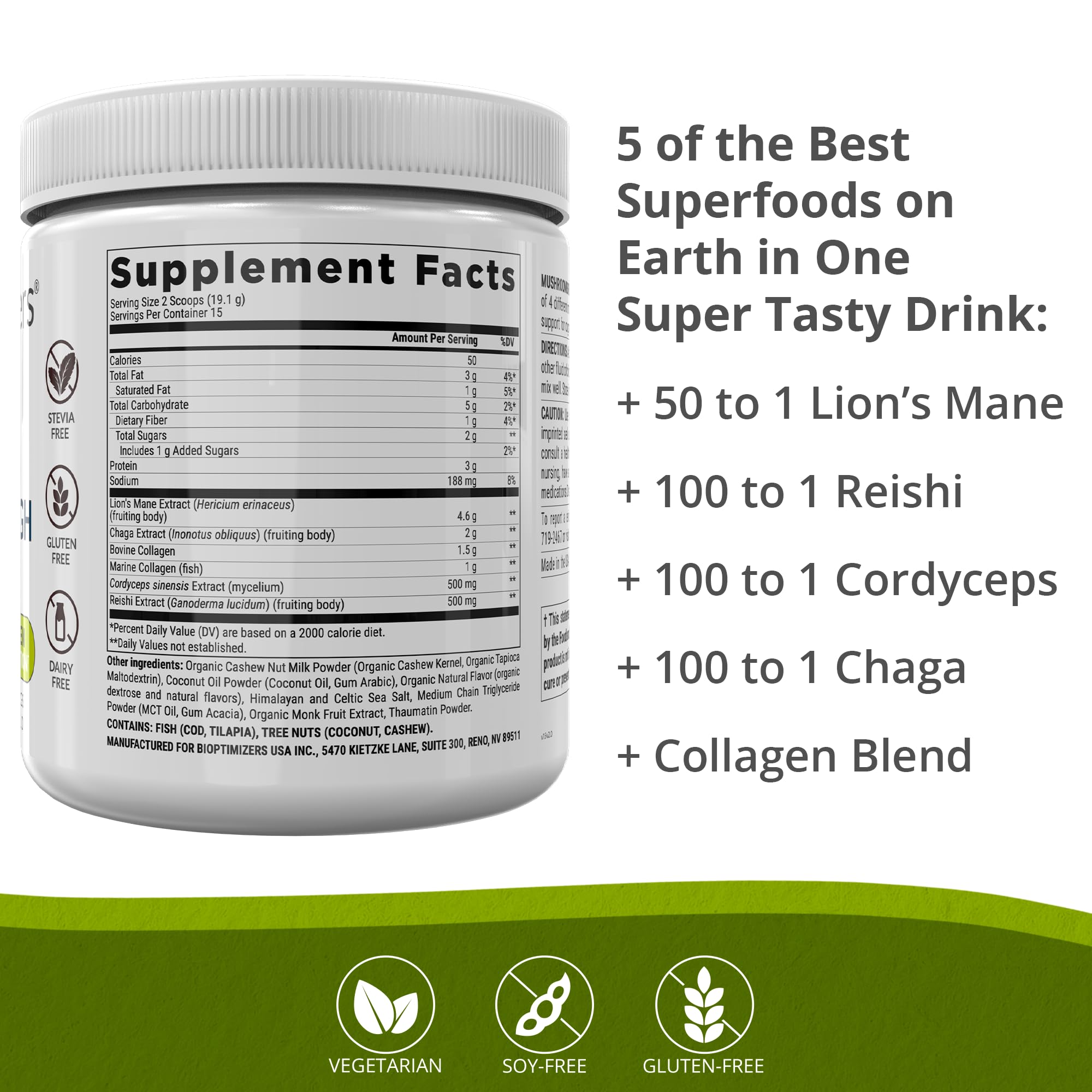 Foto 7 pulgar | Suplemento Bioptimizers Mushroom Breakthrough Salado Caramelo - Venta Internacional.